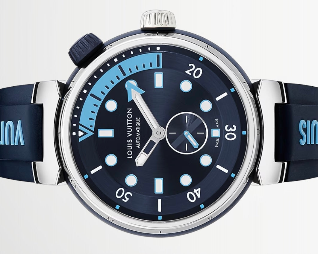 Louis Vuitton Tambour Street Diver Skyline Blue Dial on Strap QA121 Z Complete 2022