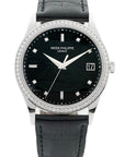 Patek Philippe Calatrava Black Diamond Dial on Strap 5297G-001 Complete 2024