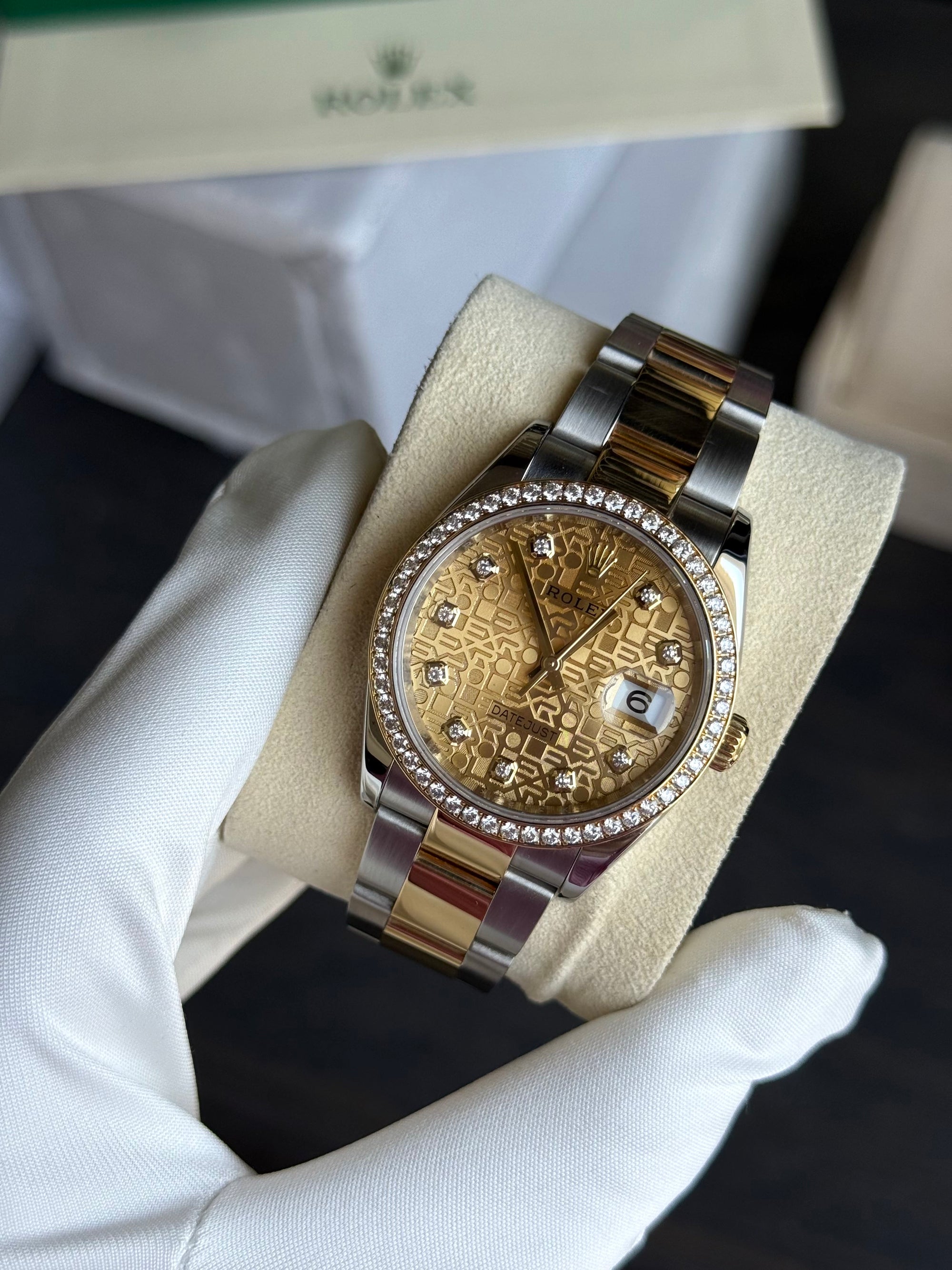 Rolex Datejust Champagne Jubilee Diamond Dial on Oyster 126283RBR Complete 2021