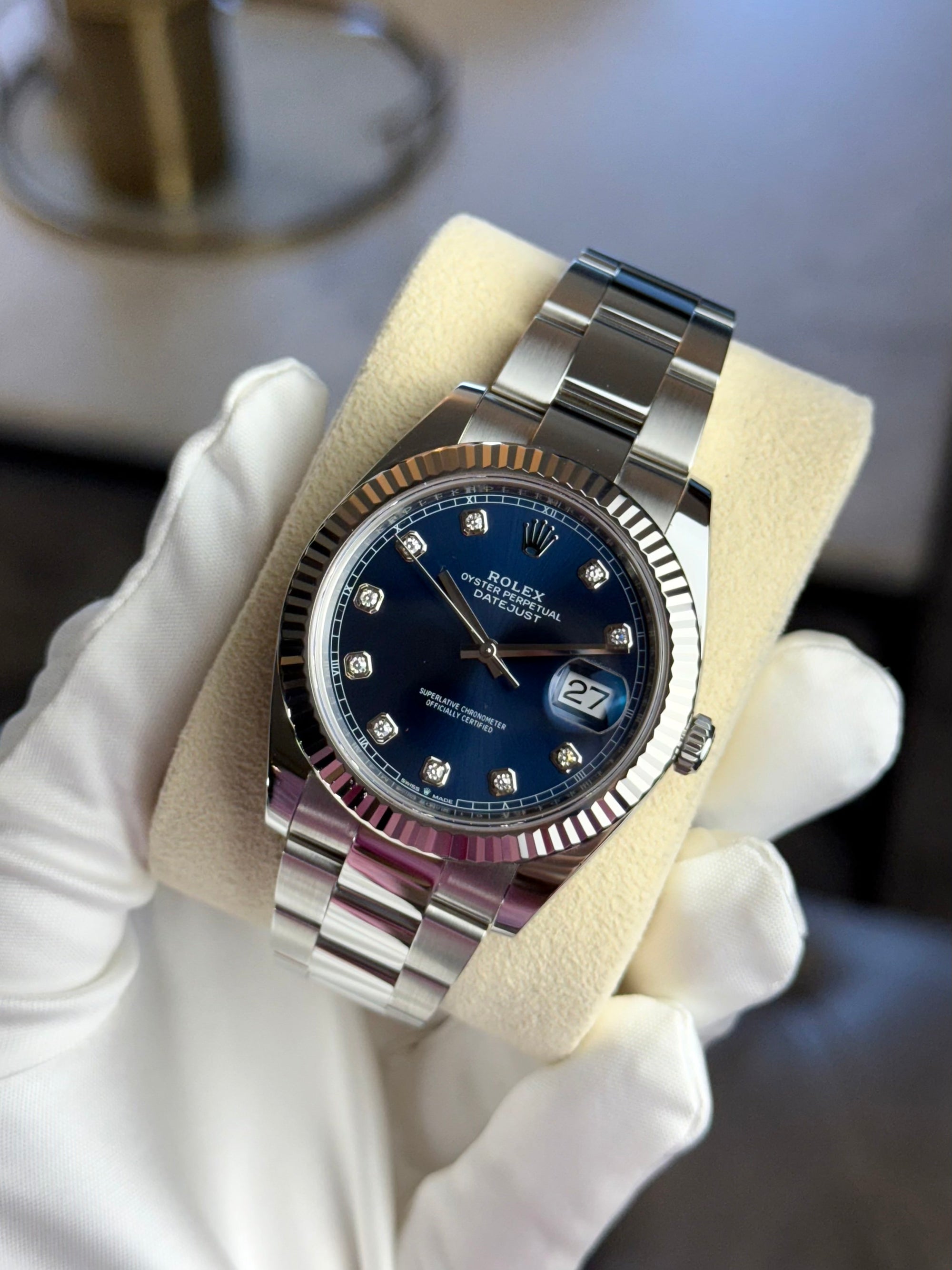 Rolex Datejust Blue Diamond Dial on Oyster 126334 Complete 2022