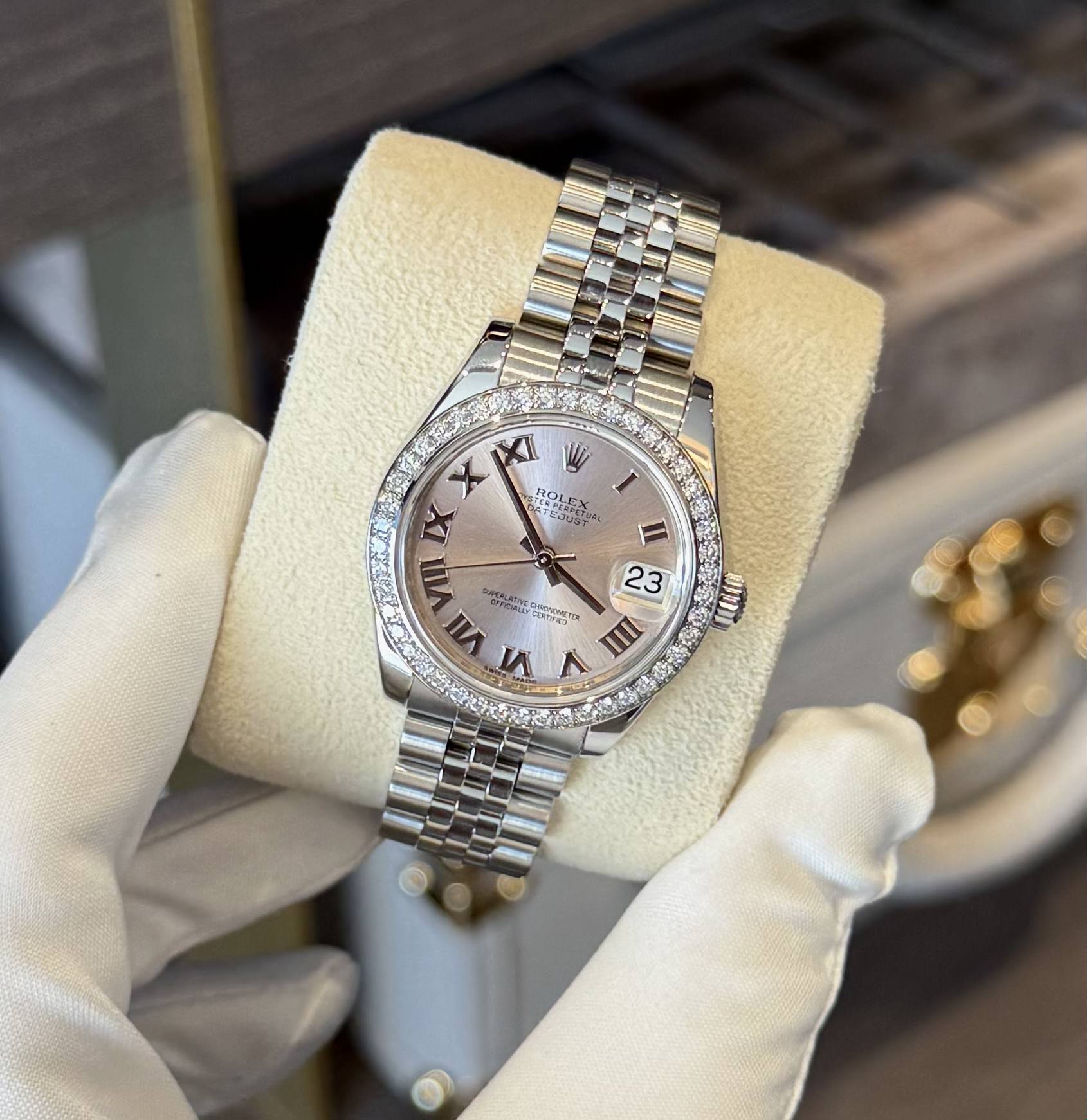 Rolex Datejust 31 Pink Roman Dial on Jubilee 178384 Complete 2013