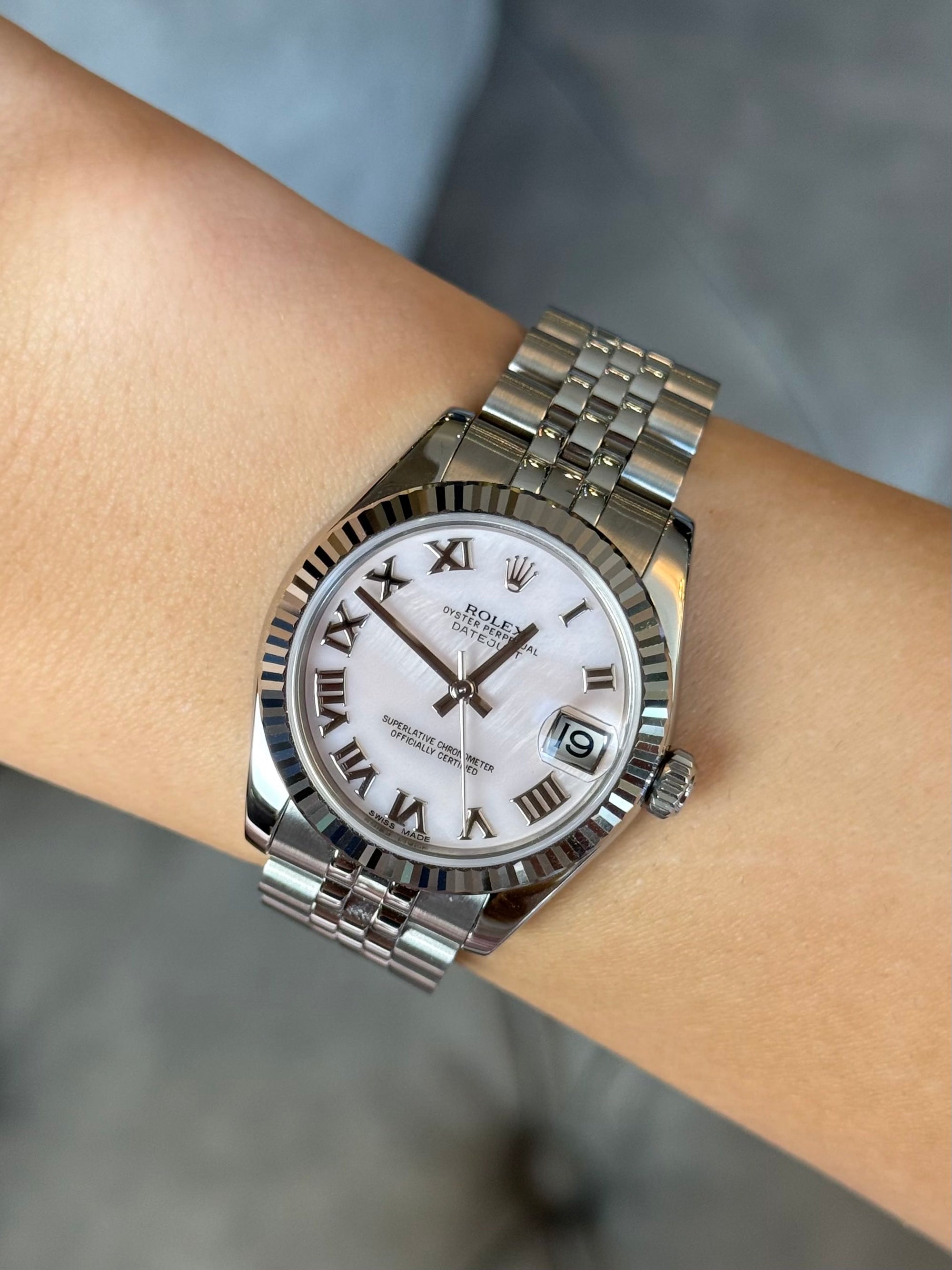 Rolex Datejust Pink Mother of Pearl Roman Dial on Jubilee 178274 Complete 2016
