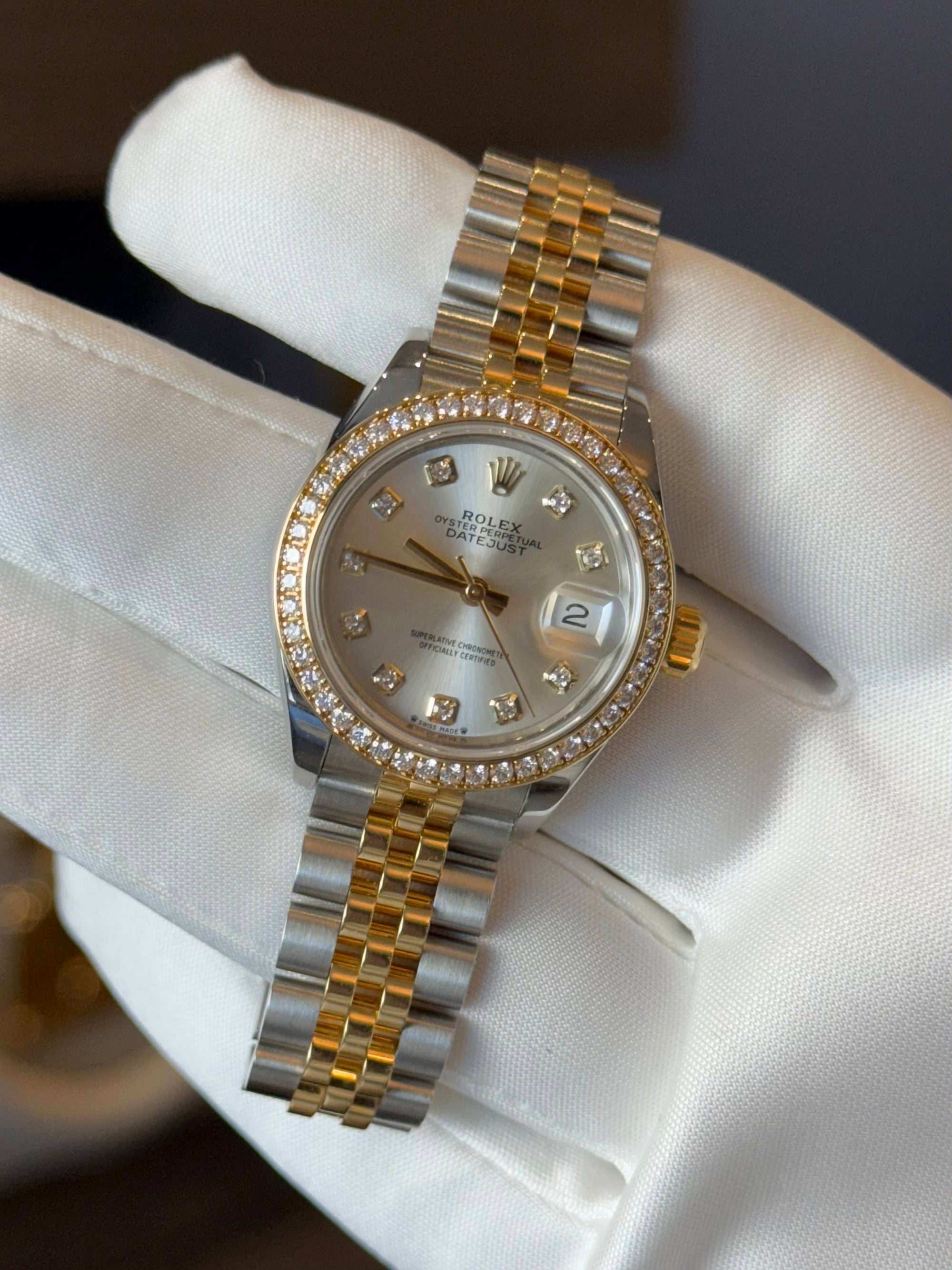 Rolex Datejust Lady Silver Diamond Dial on Jubilee 279383 Complete 2020