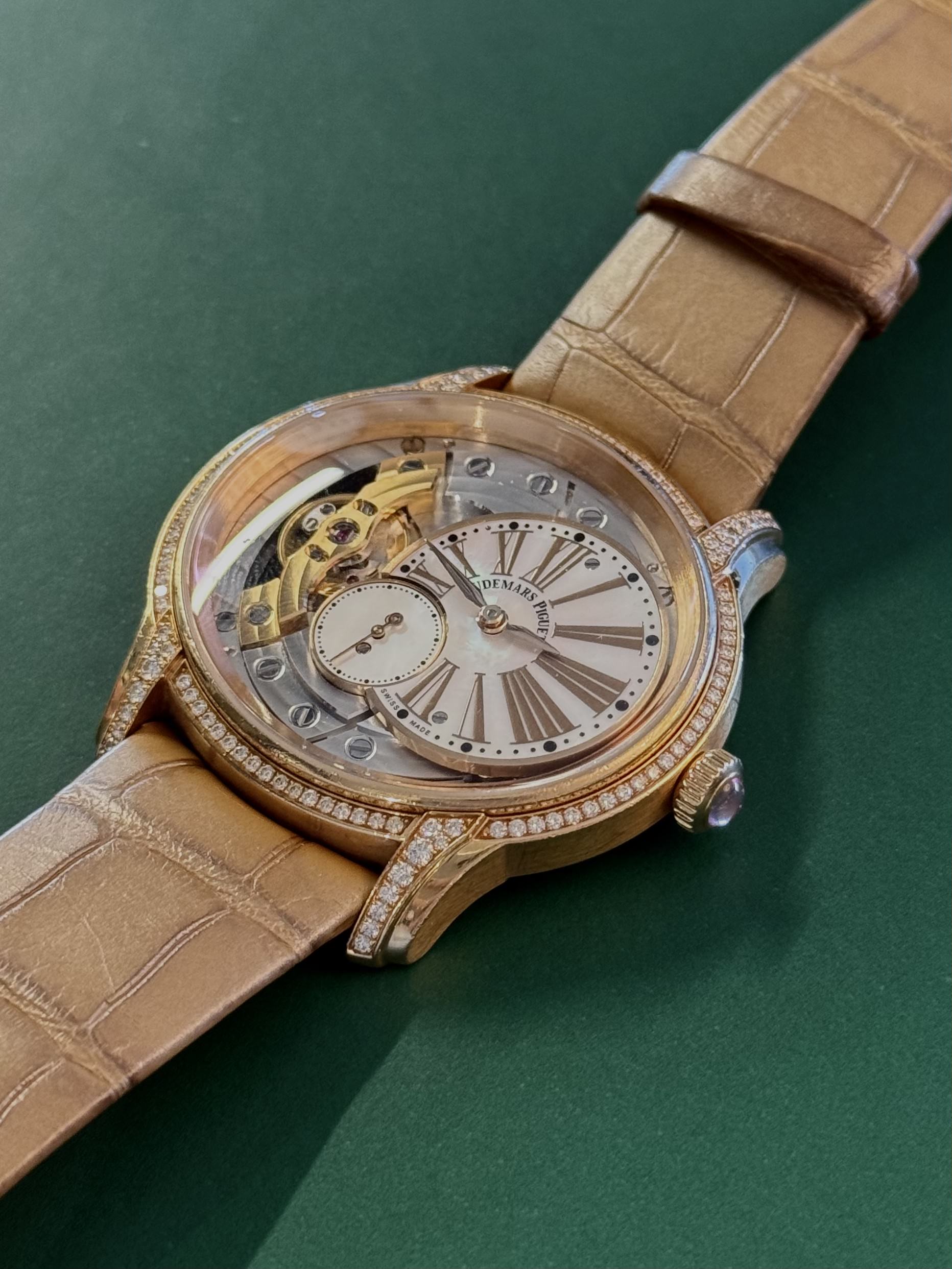 Audemars Piguet Millenary Hand-Wound White Mother of Pearl Dial on Leather Strap 77247OR.ZZ.A812CR.01 Papers 2017