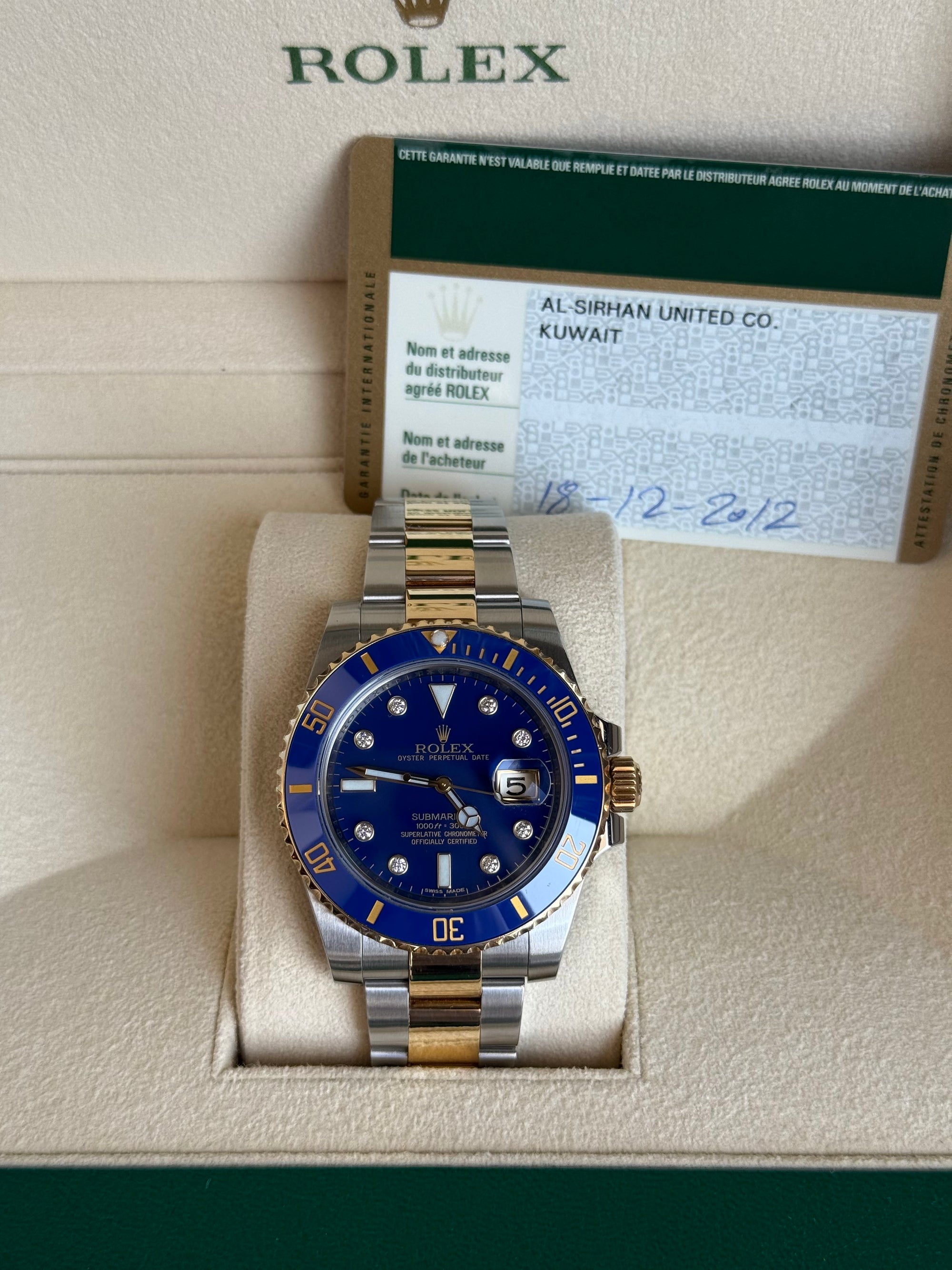 Rolex Submariner Blusey Blue Dial on Oyster 116613LB Complete 2012