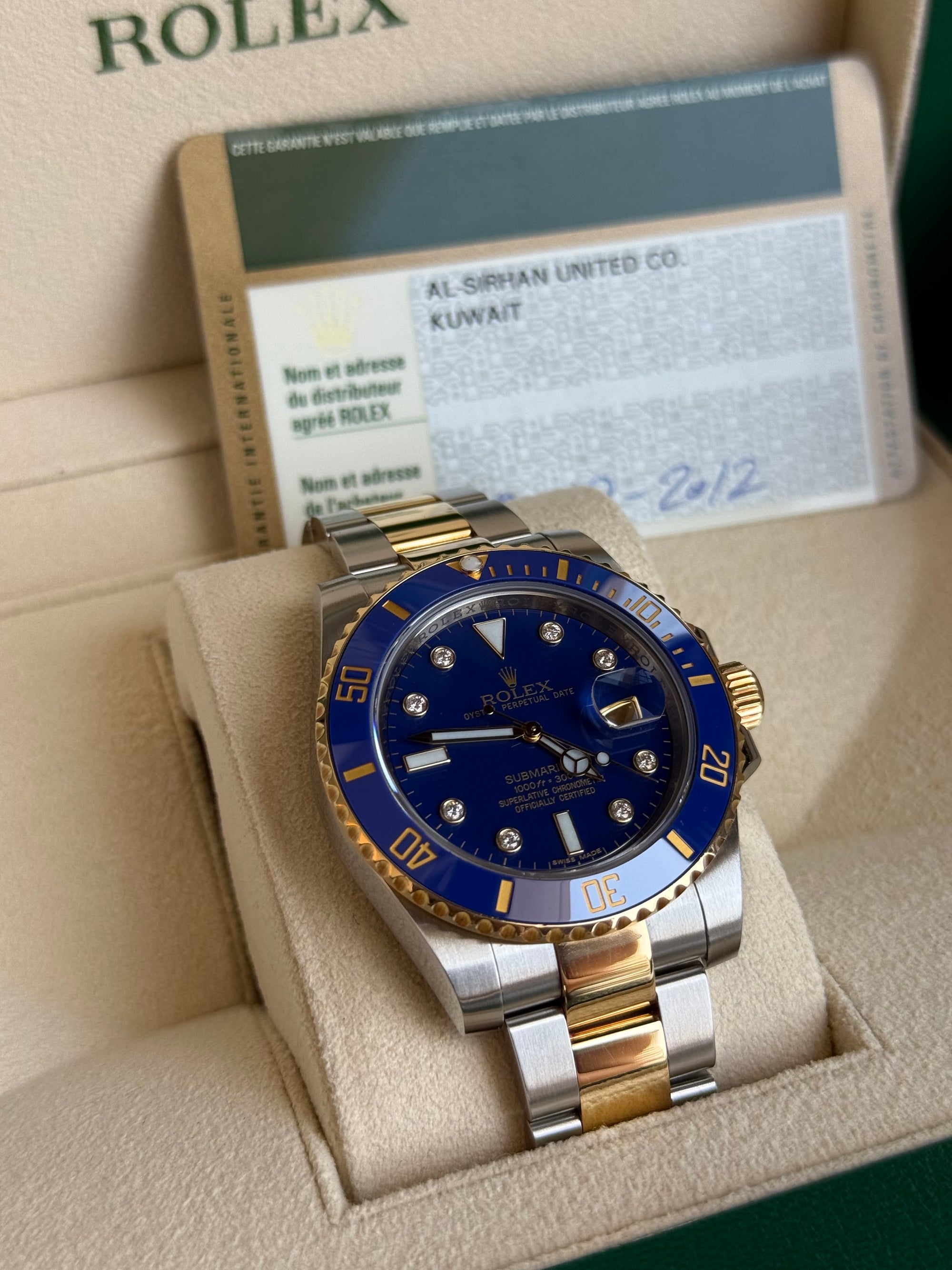 Rolex Submariner Blusey Blue Dial on Oyster 116613LB Complete 2012