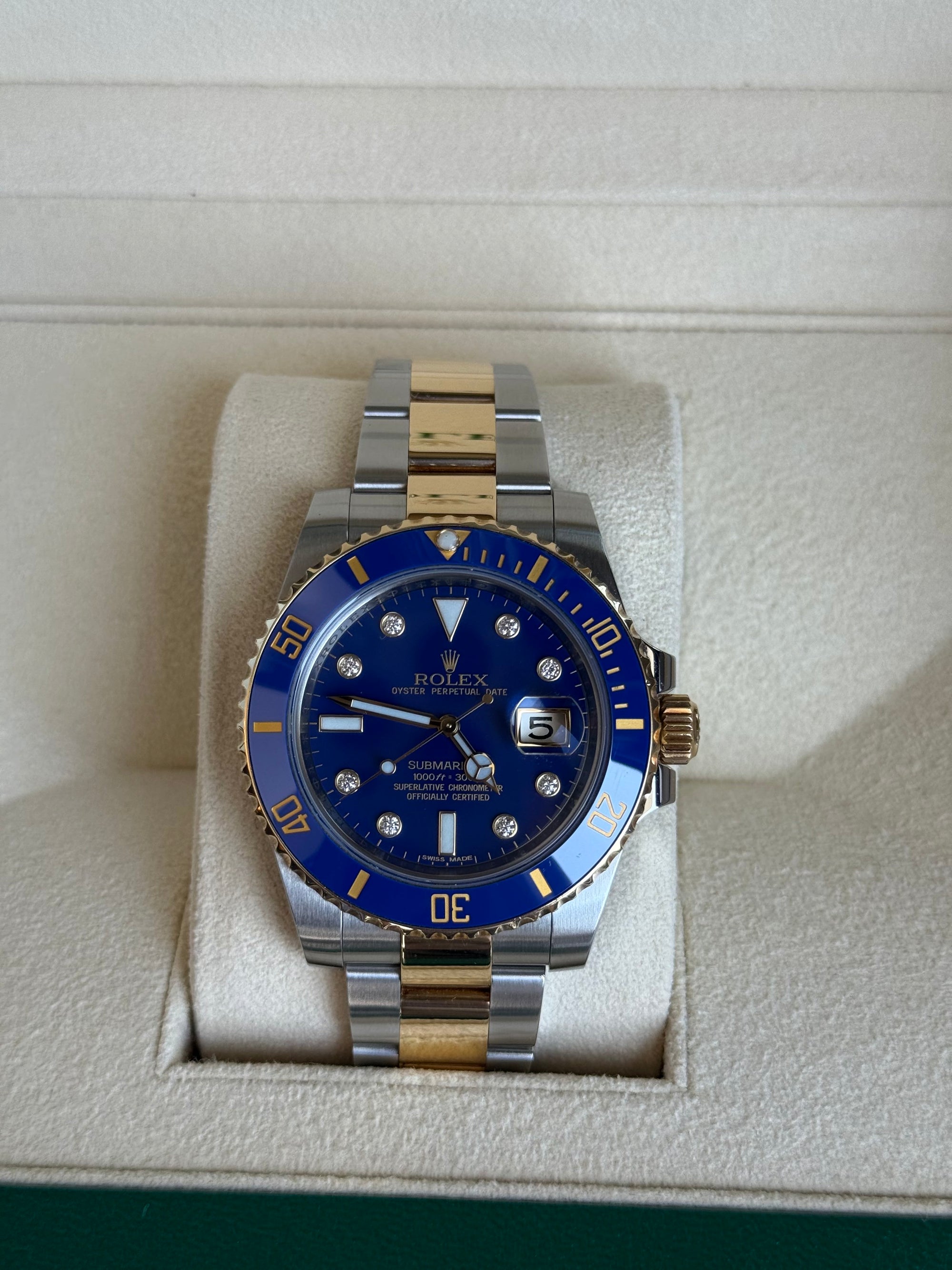Rolex Submariner Blusey Blue Dial on Oyster 116613LB Complete 2012