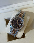 Rolex Datejust Chocolate Diamond Anniversary Dial on Jubilee 126281 Complete 2019