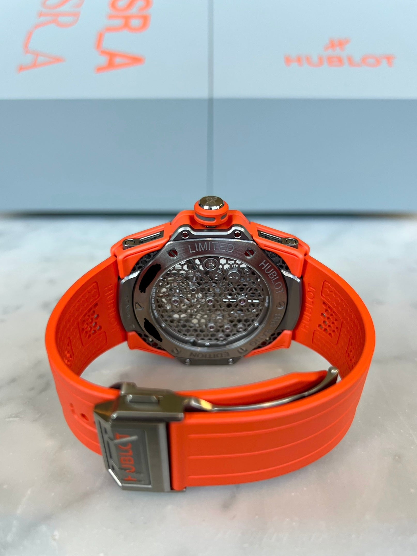 Hublot Big Bang Tourbillon Samuel Ross Automatic Sapphire Dial on Strap 428.NX.0100.RX.SRA22 with Box 2022