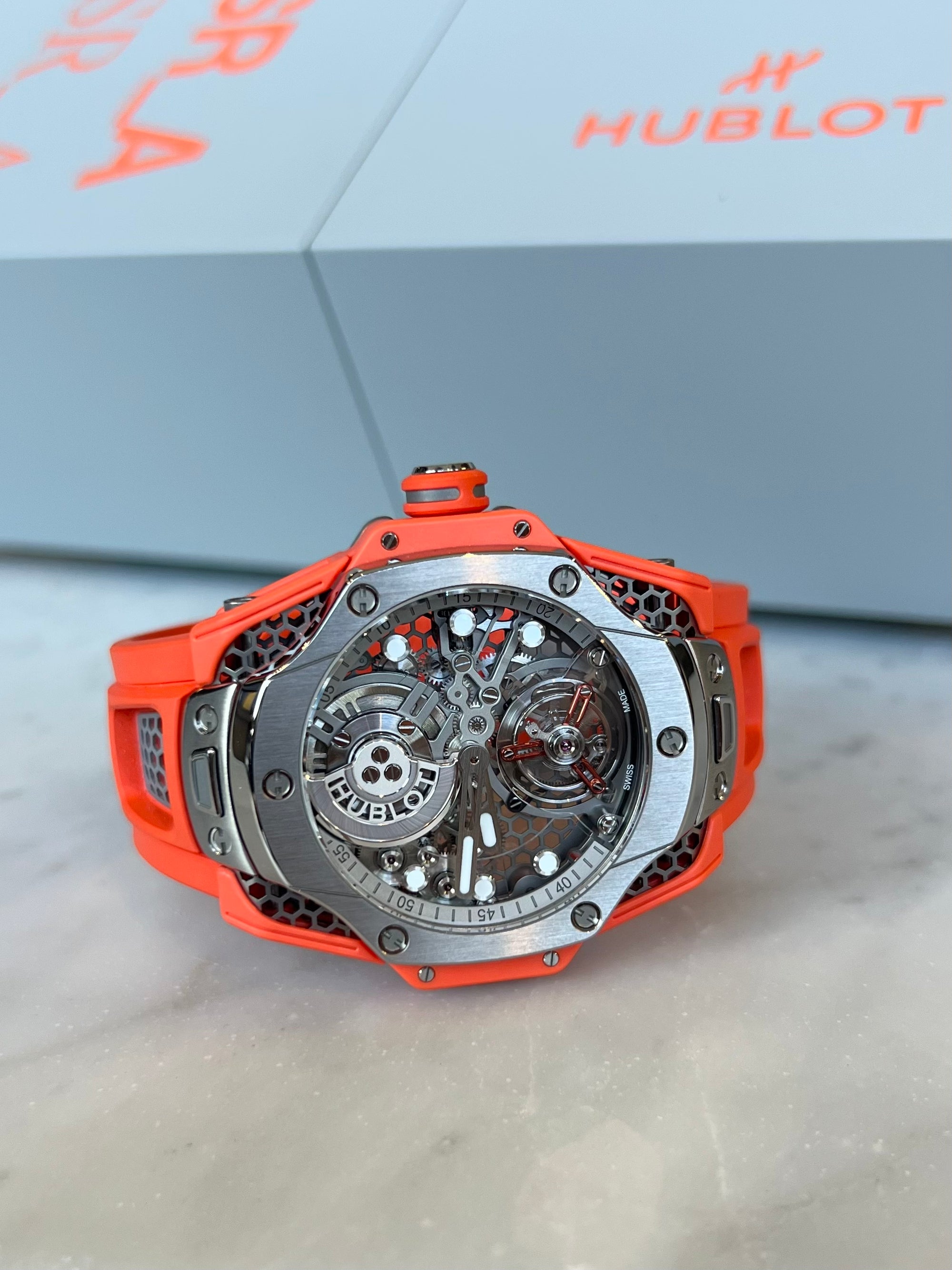Hublot Big Bang Tourbillon Samuel Ross Automatic Sapphire Dial on Strap 428.NX.0100.RX.SRA22 with Box 2022