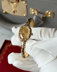 Cartier Baignoire Mini Model Champagne Dial on Yellow Gold Diamond WJBA0064 Complete