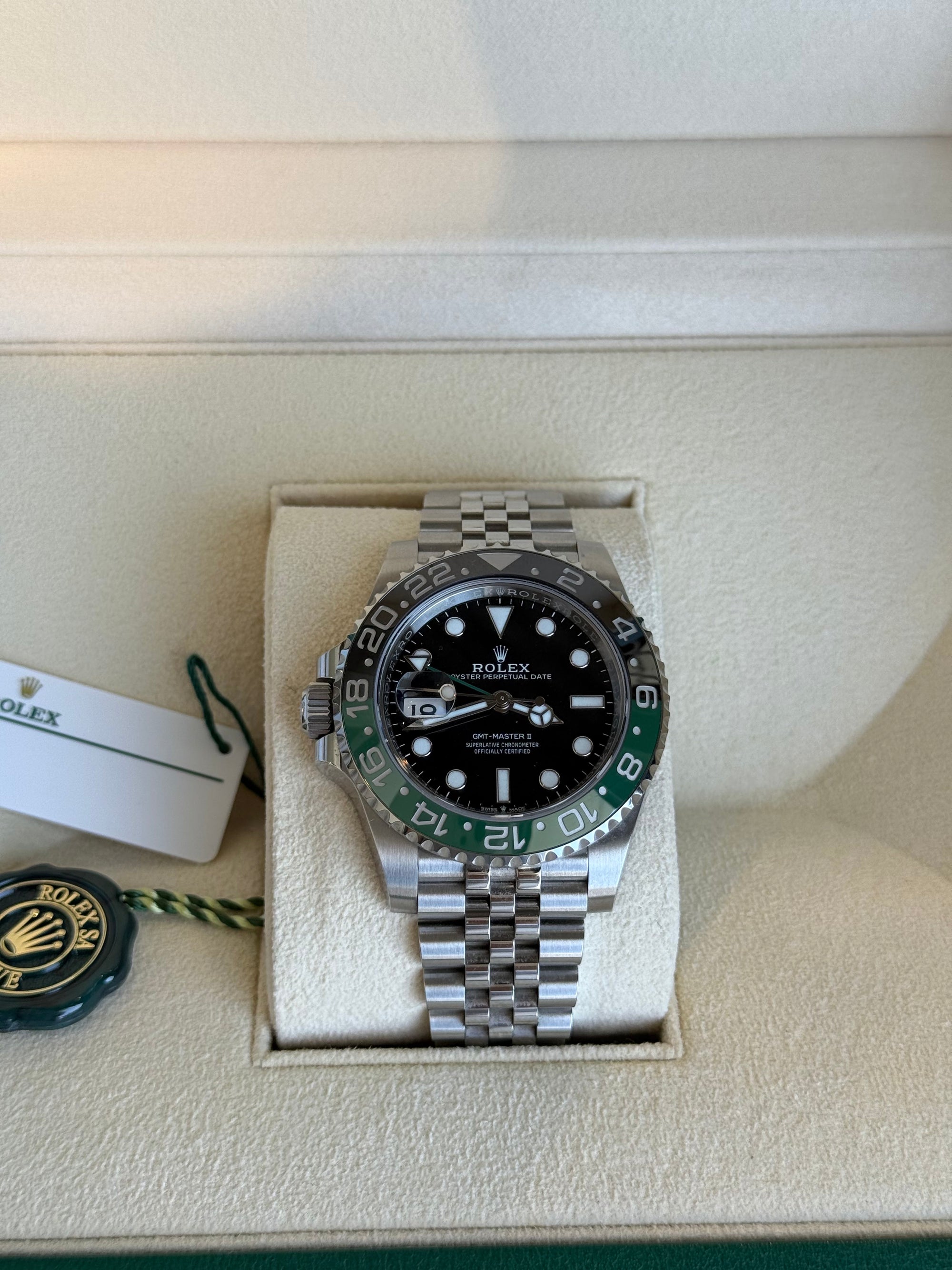 Rolex GMT-Master II Sprite Black Dial on Jubilee 126720VTNR Complete 2023