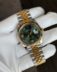 Rolex Datejust Olive Green Roman Dial on Jubilee 126233 Complete 2024