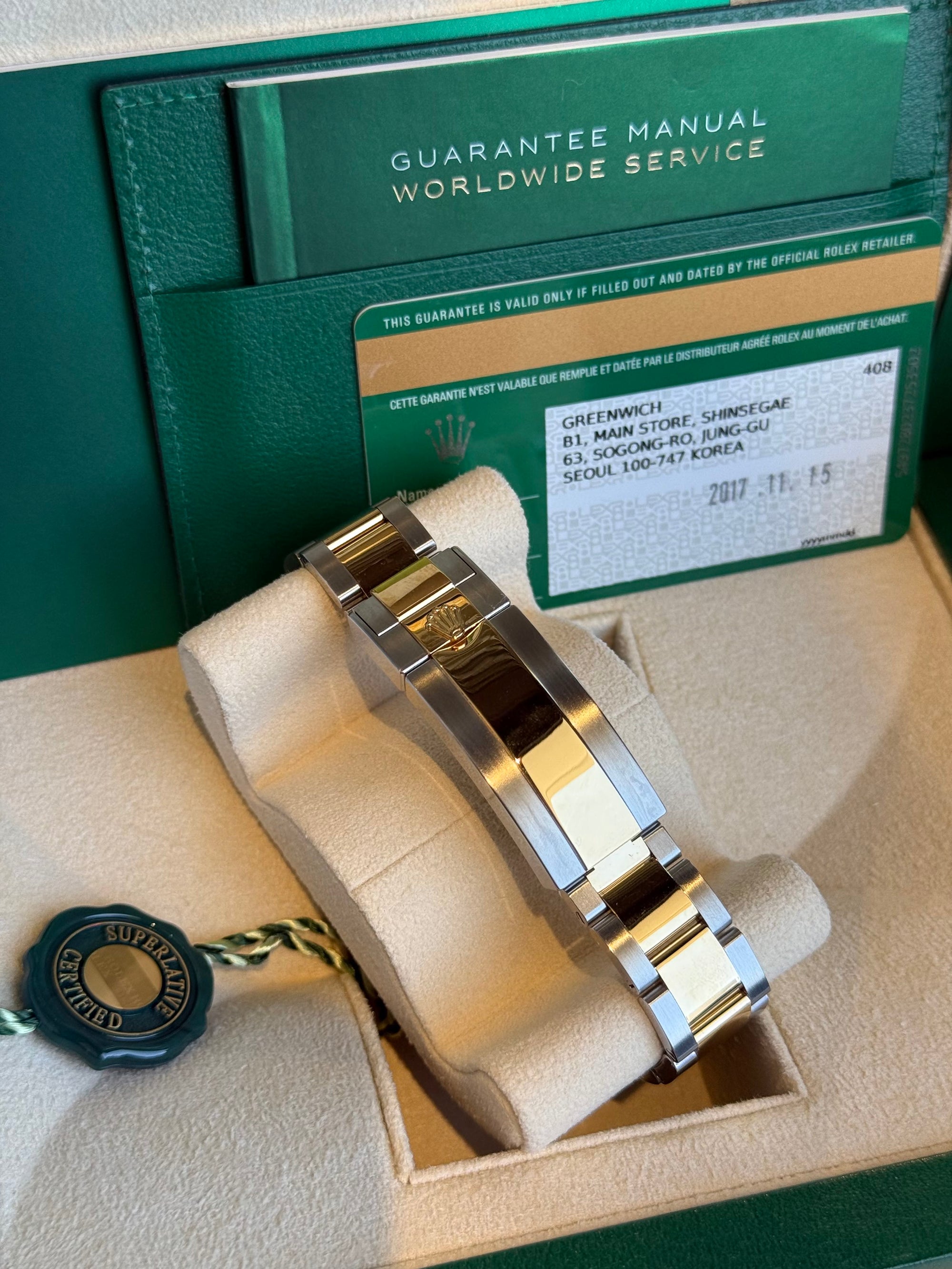 Rolex Submariner Black Dial on Oyster 116613LN Complete 2017