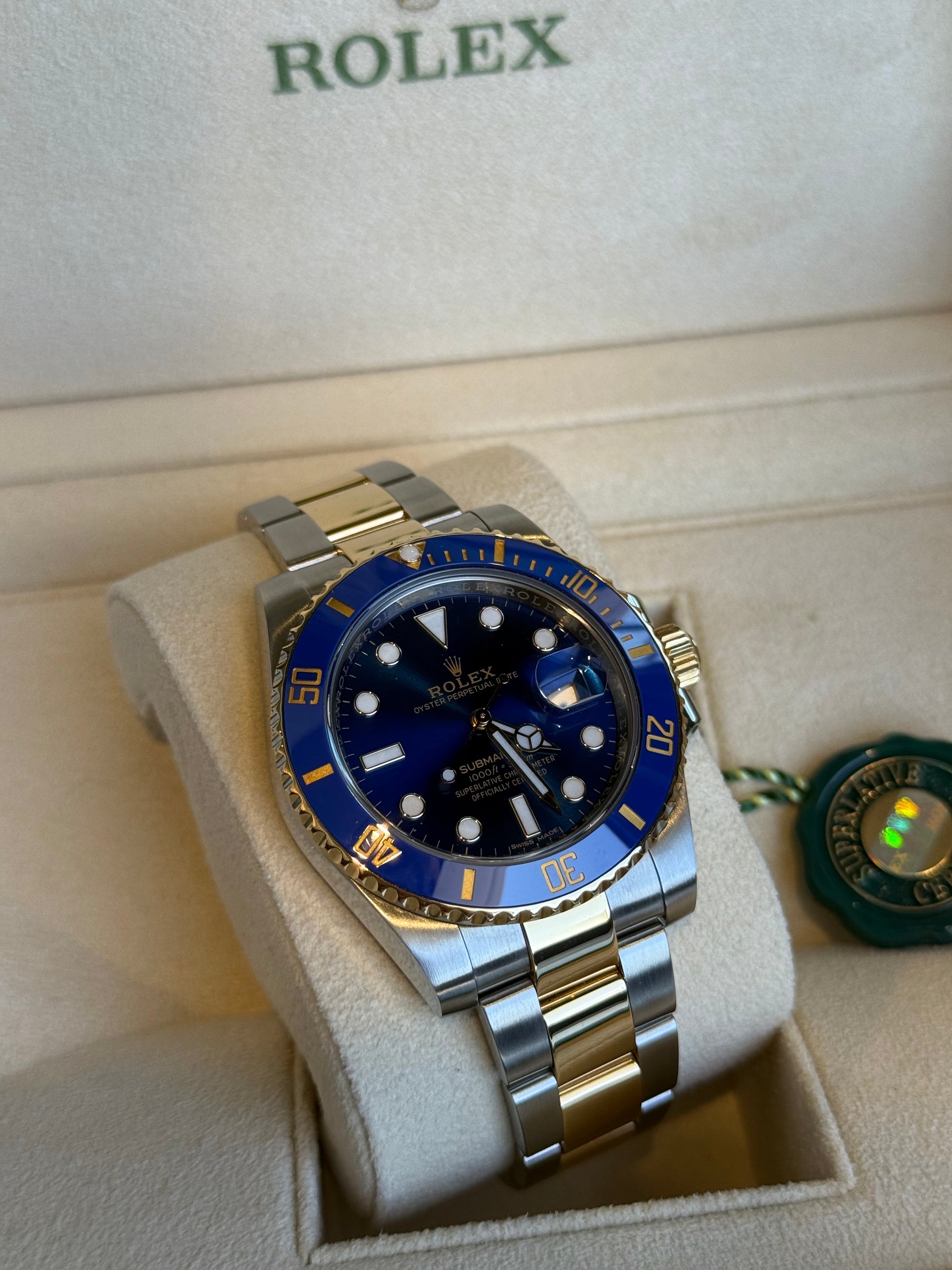 Rolex Submariner Blusey Blue Dial on Oyster 116613LB Complete 2016
