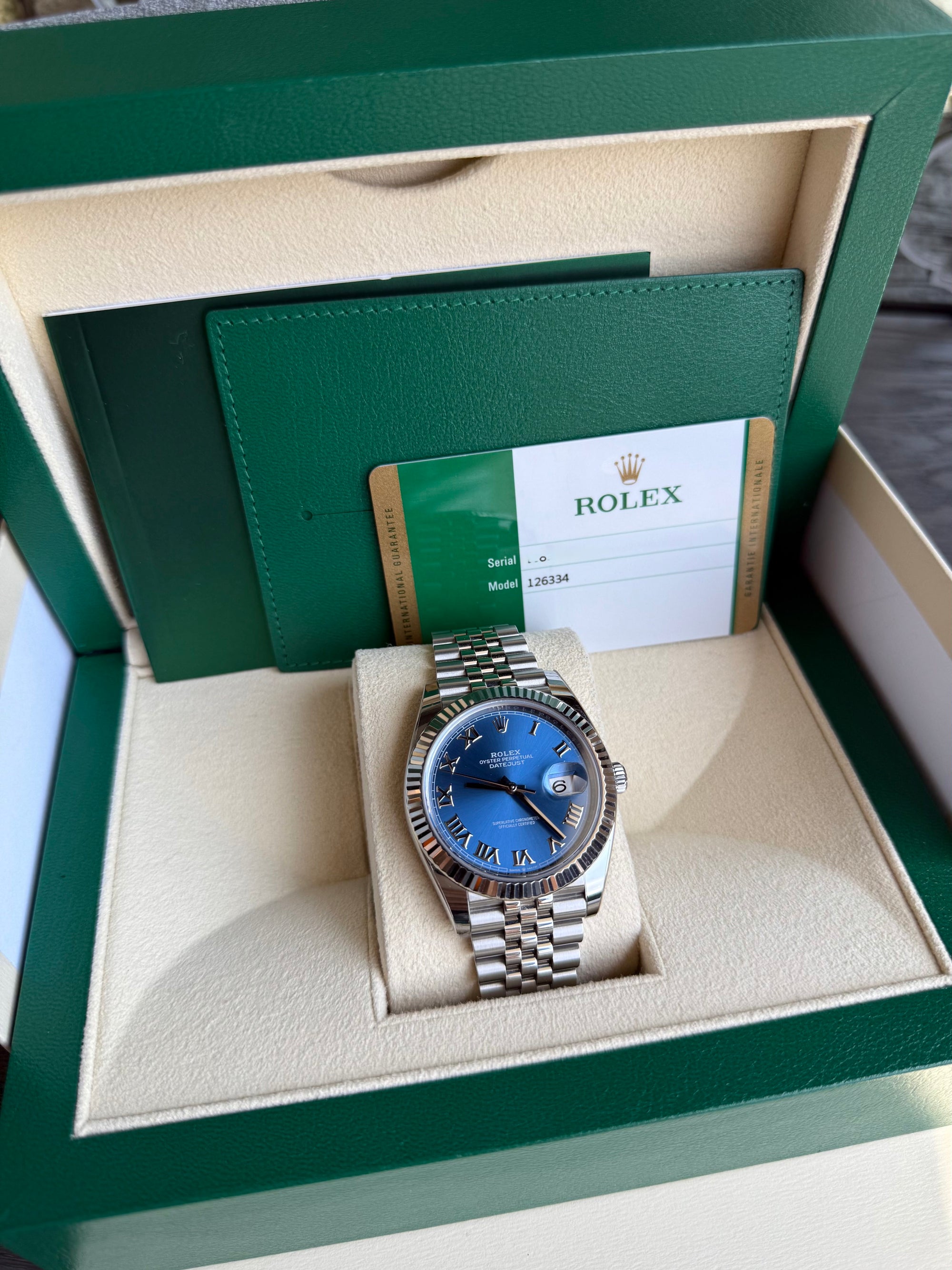 Rolex Datejust 41 Blue Roman Dial on Jubilee 126334 Complete 2020