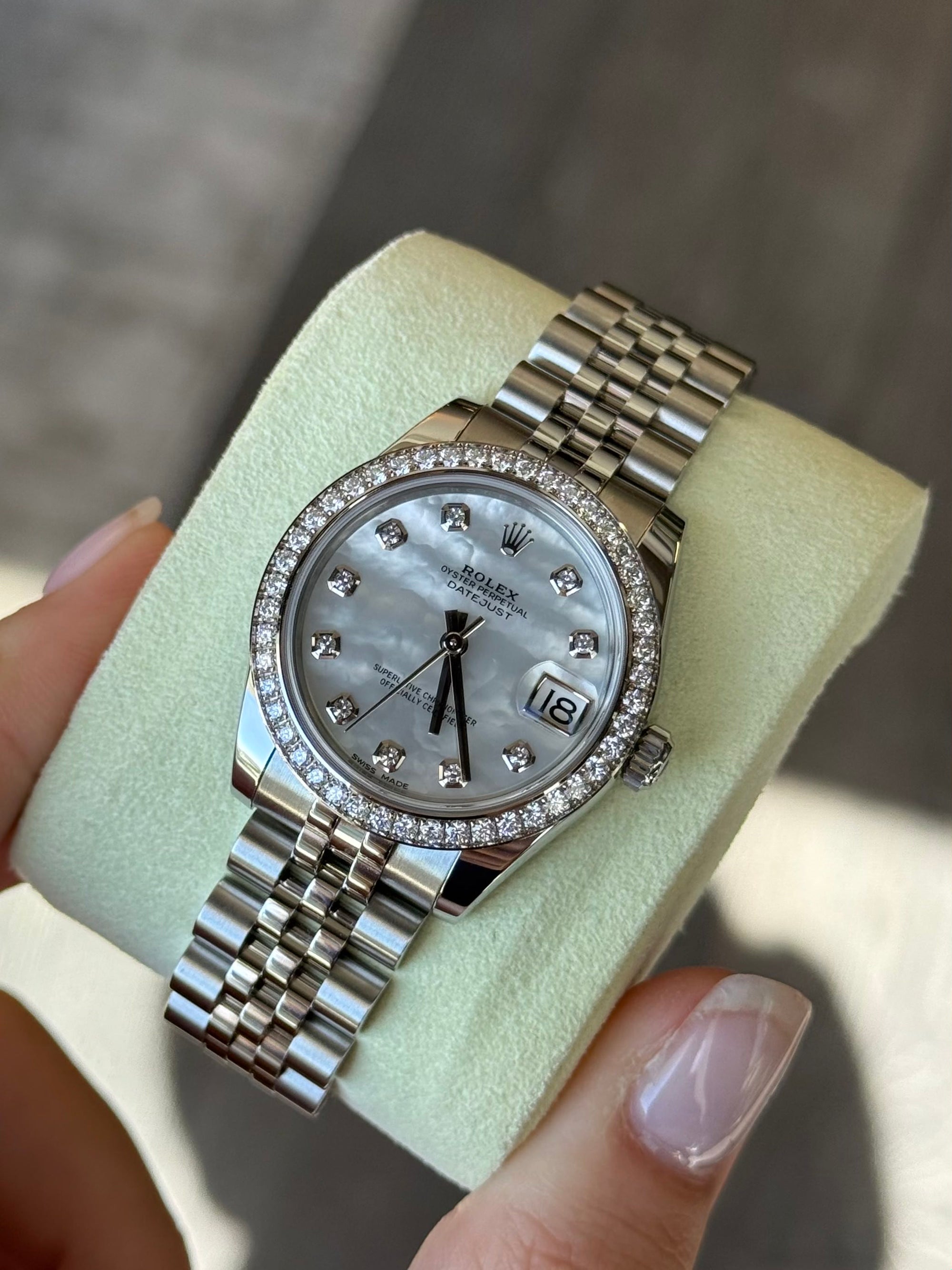 Rolex Datejust 31 Mother of Pearl Diamond Dial on Jubilee 178384 Complete 2019
