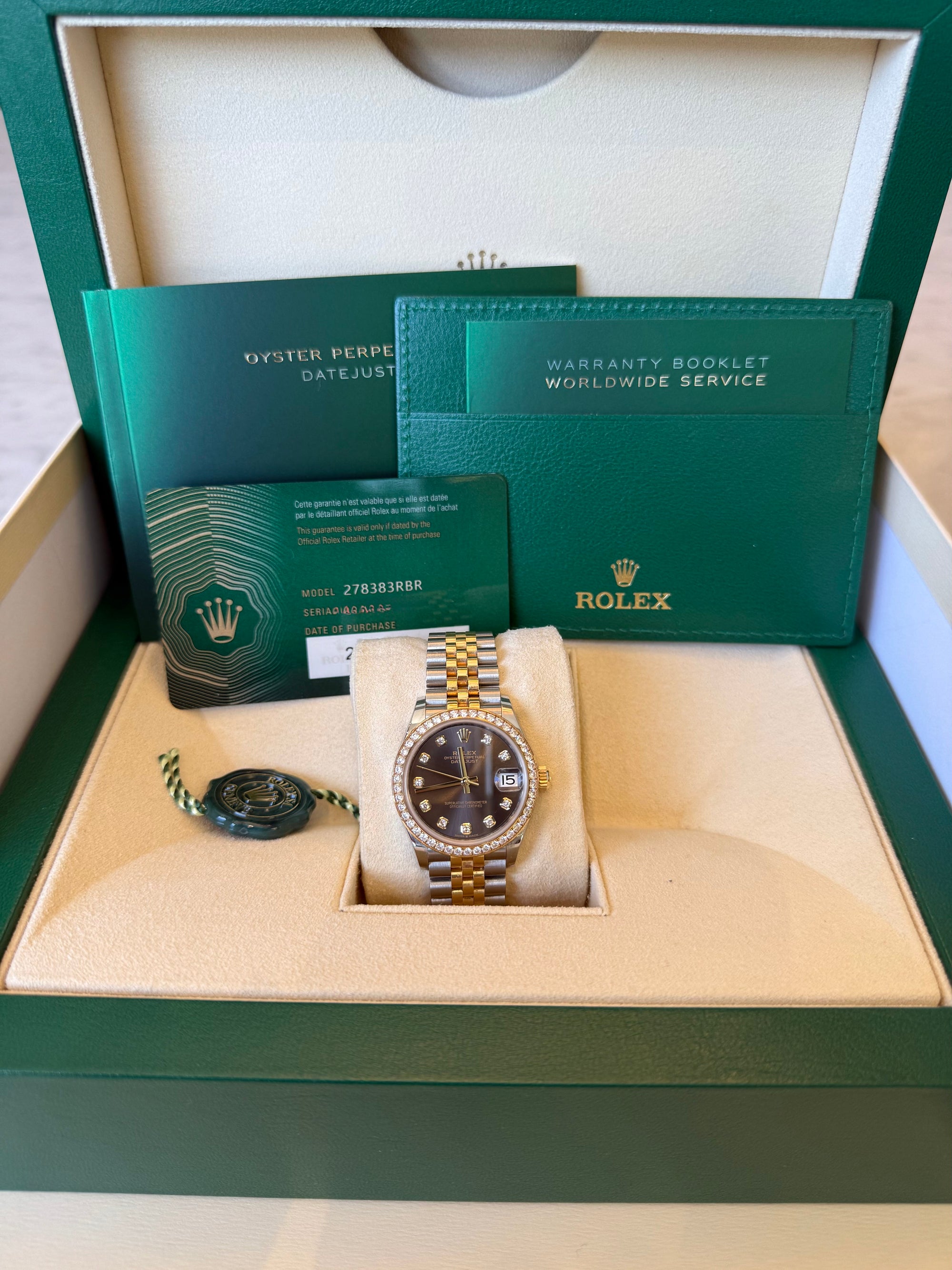Rolex Datejust 31 Dark Grey Diamond Dial on Jubilee 278383 Complete 2023