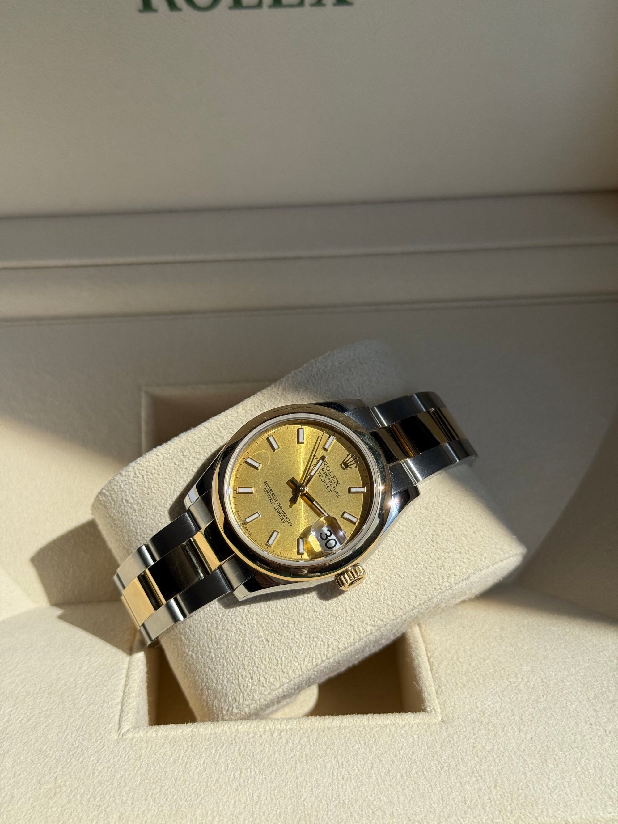 Rolex Datejust 31 Champagne Index Dial on Oyster 278243 Complete 2019
