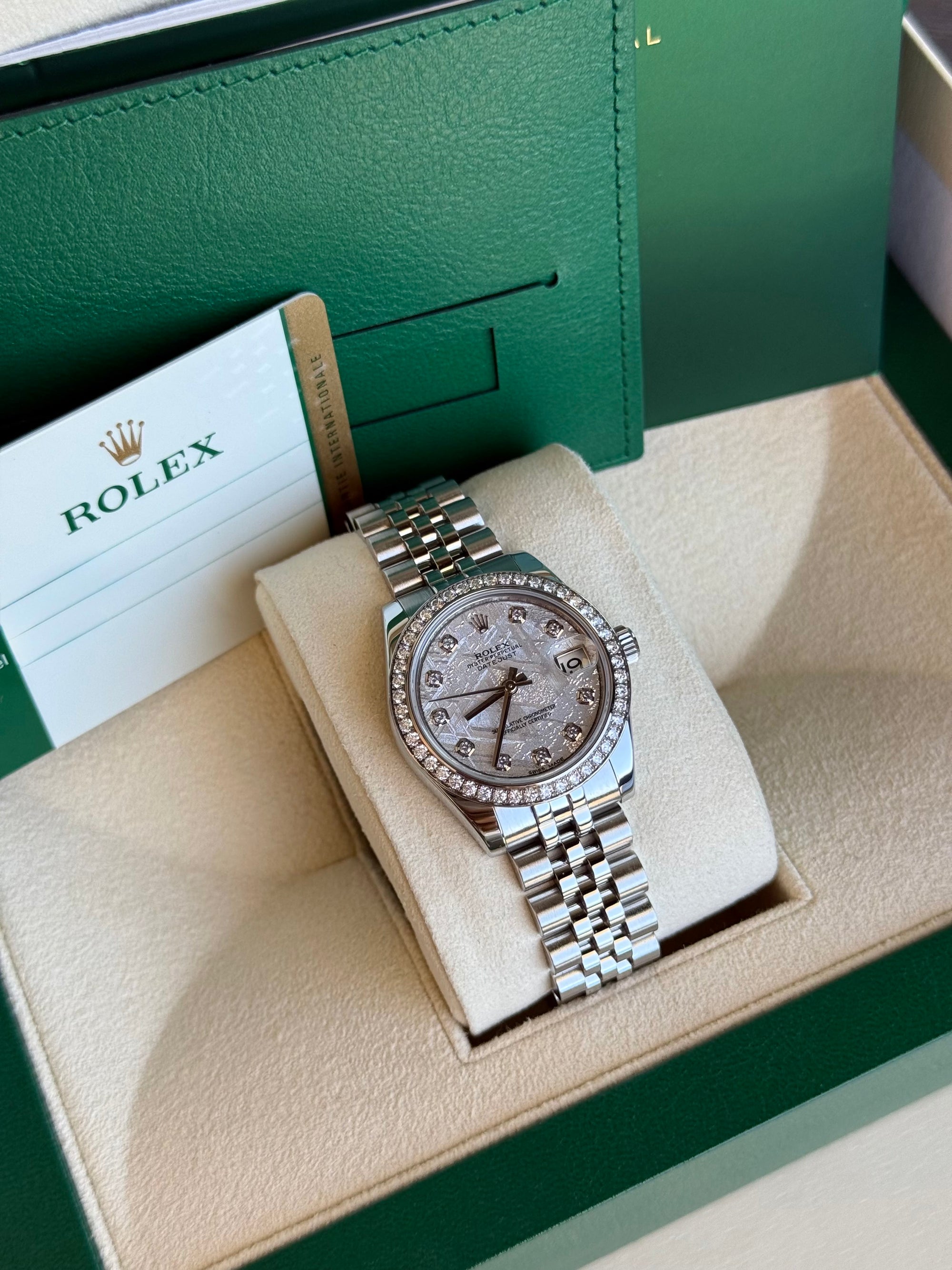 Rolex Datejust Meteorite Diamond Dial on Jubilee 178384RBR Complete 2015