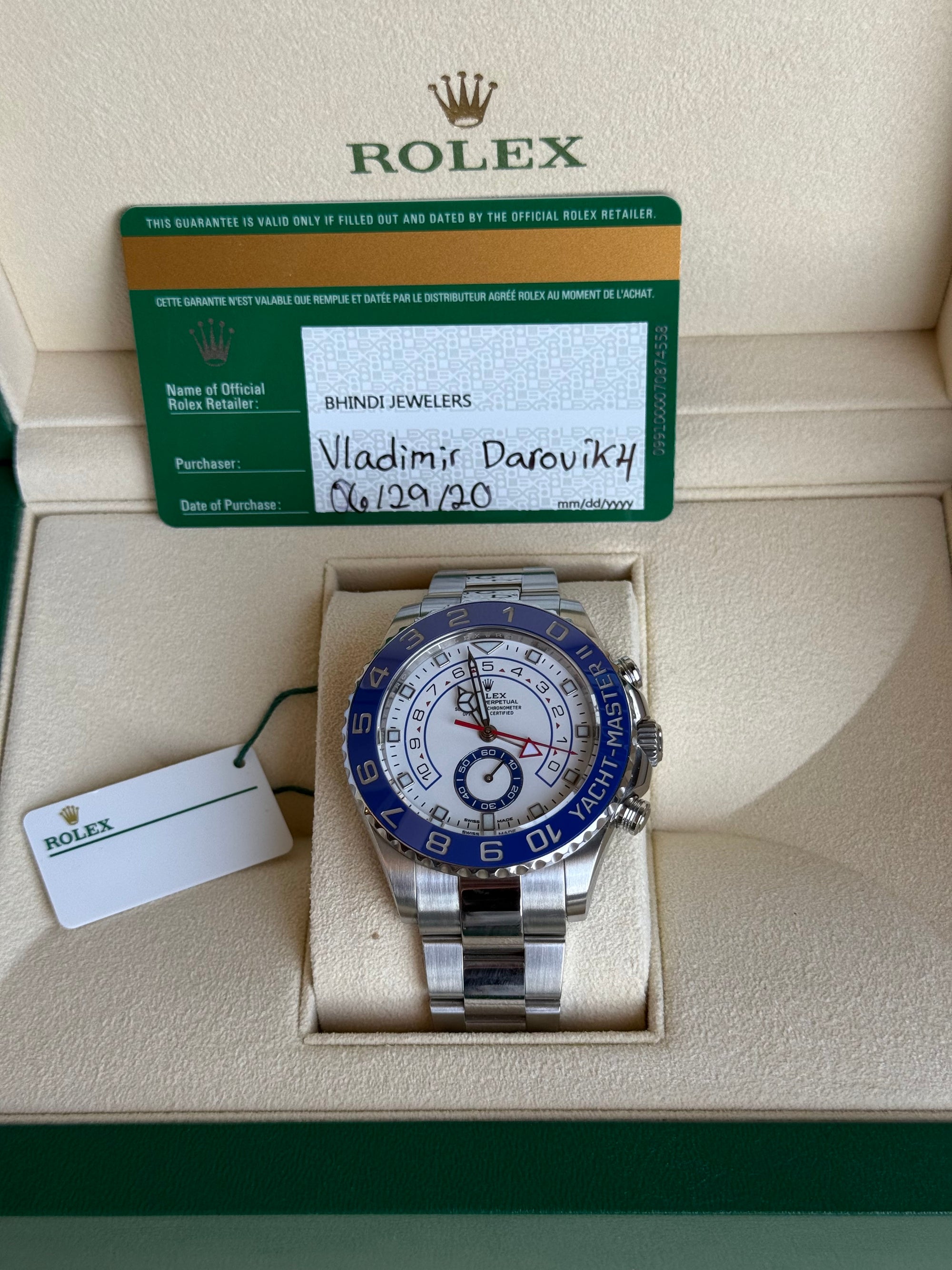 Rolex Yacht-Master II Matt White Dial on Oyster 116680 Complete 2020