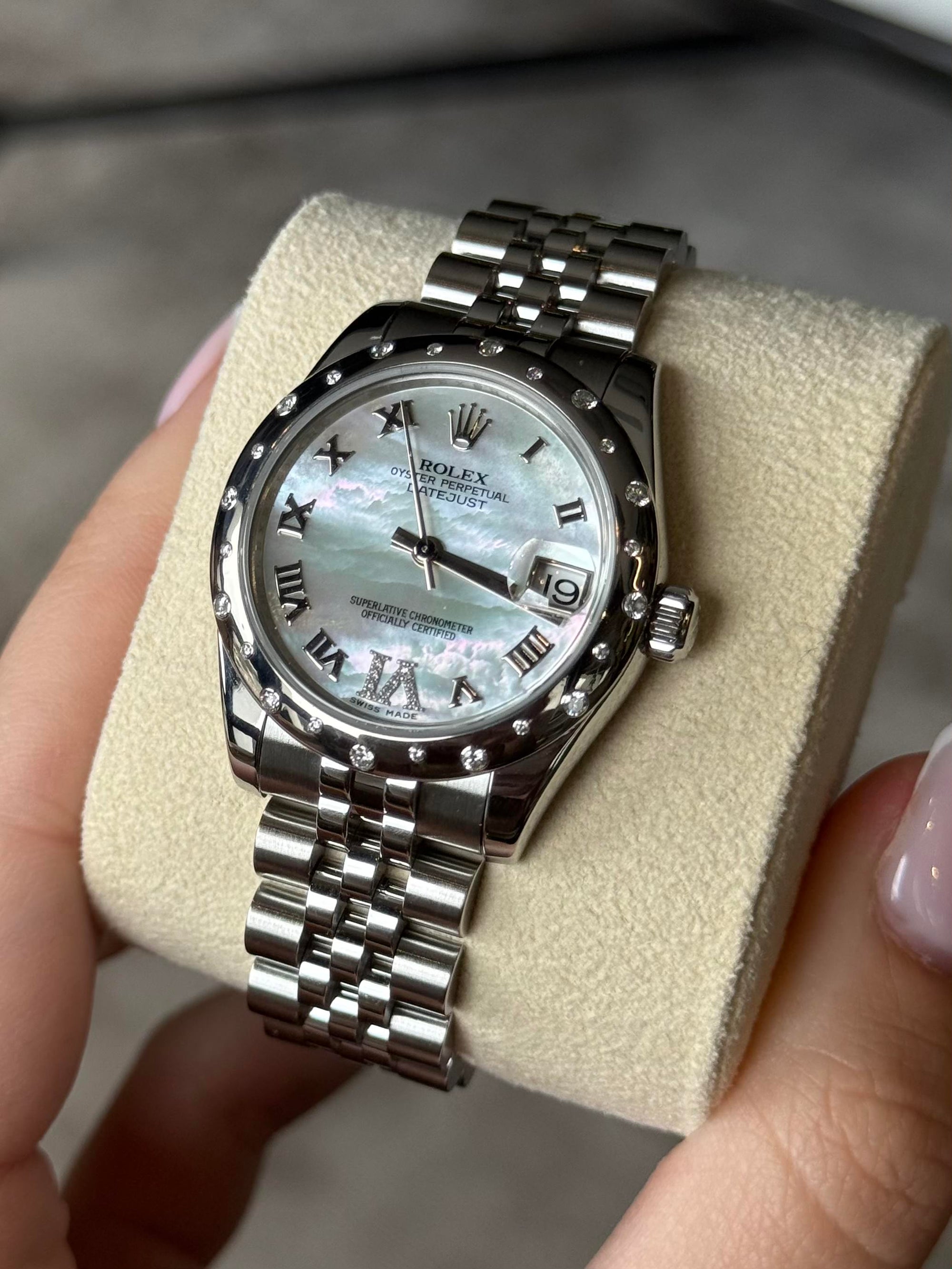 Rolex Datejust 31 Mother of Pearl Roman Diamond Dial on Jubilee 178344 Complete 2013