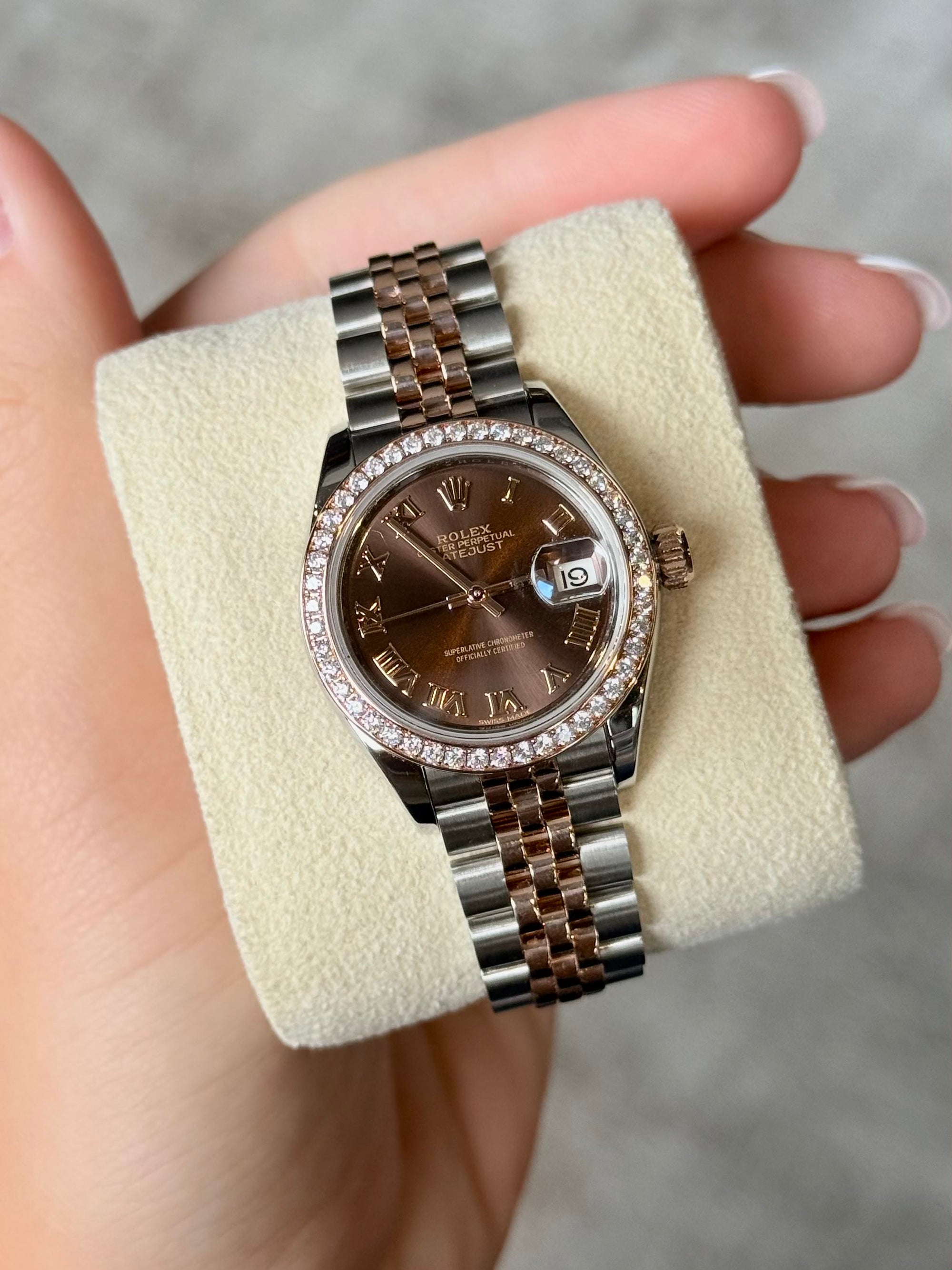 Rolex Datejust Lady Chocolate Roman Dial on Jubilee 279381 Complete 2018