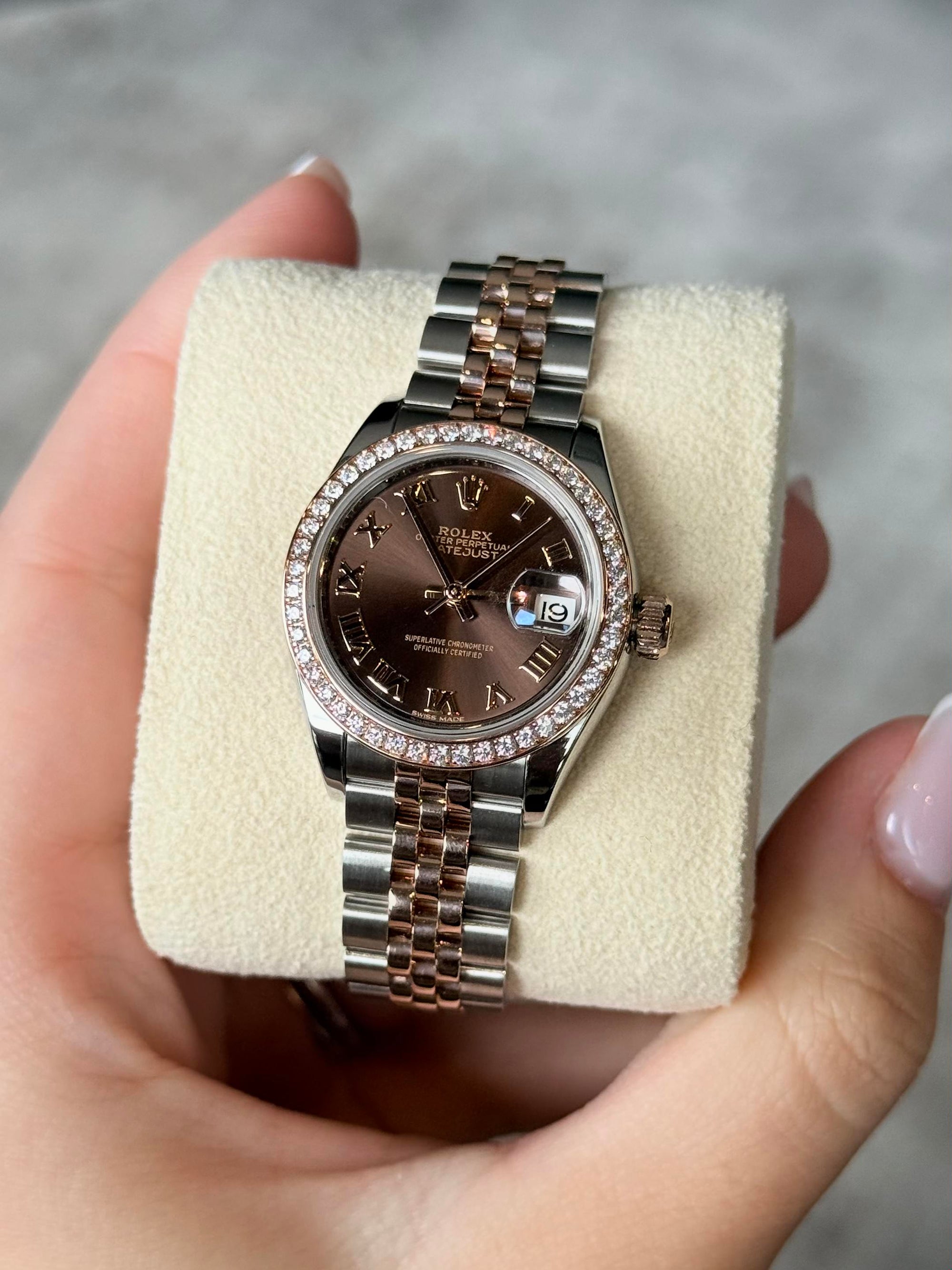 Rolex Datejust Lady Chocolate Roman Dial on Jubilee 279381 Complete 2018