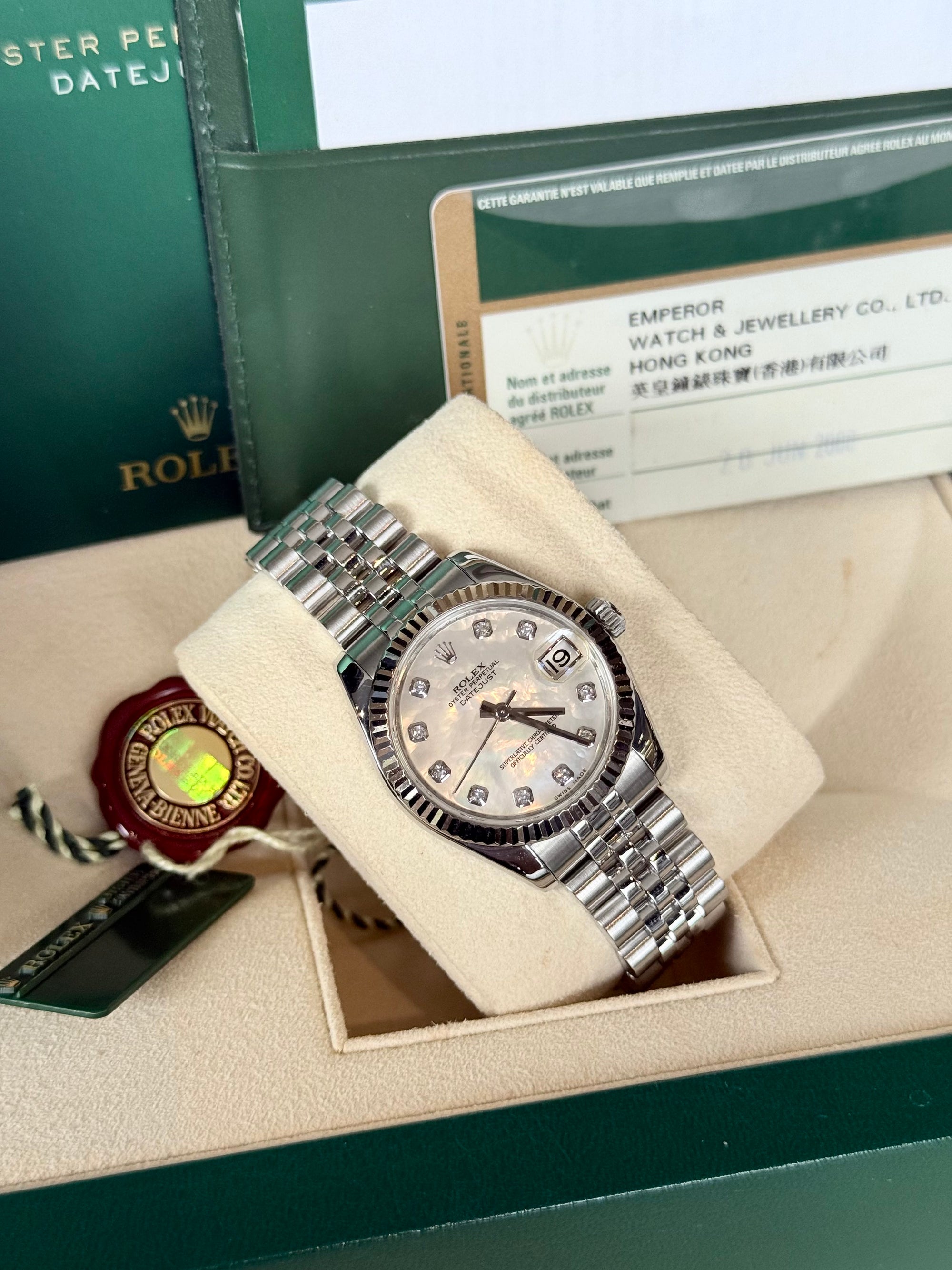 Rolex Datejust Mother of Pearl Diamond Dial on Jubilee 178274 Complete 2000