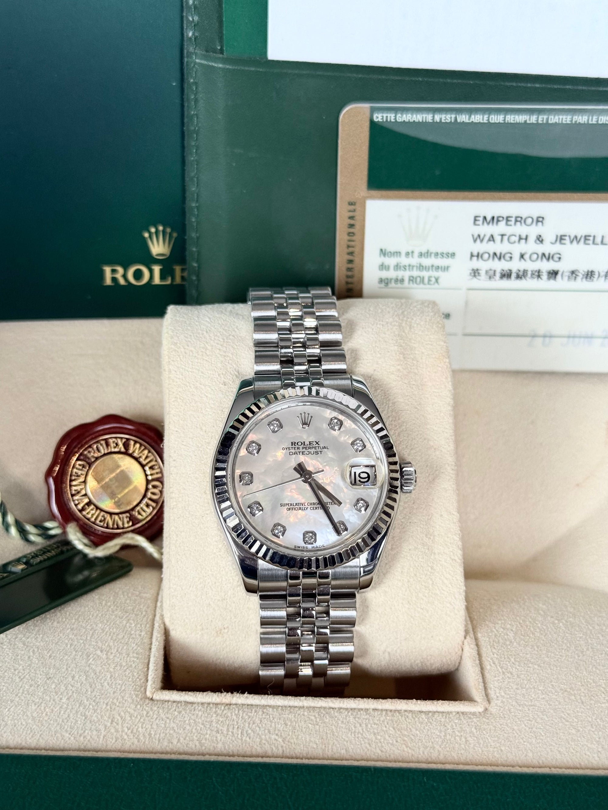 Rolex Datejust Mother of Pearl Diamond Dial on Jubilee 178274 Complete 2000
