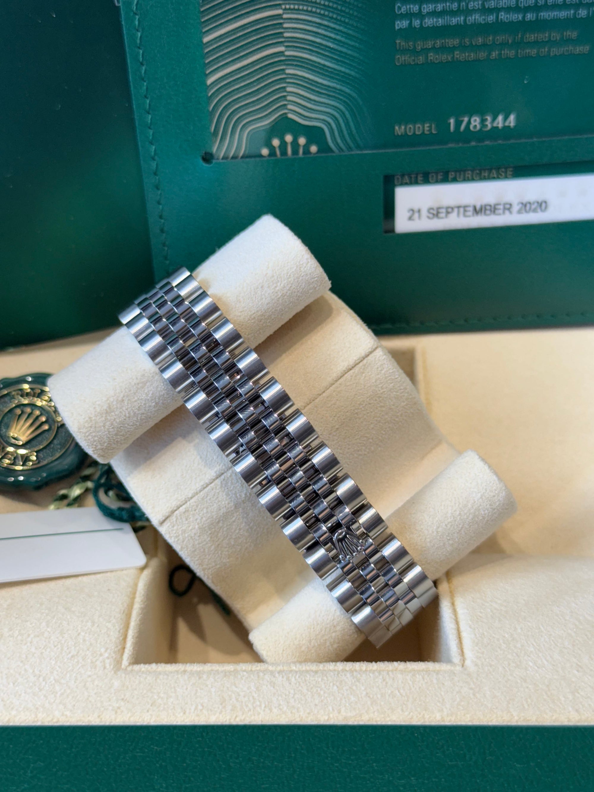 Rolex Datejust 31 Silver Diamond Dial on Jubilee 178344 Complete 2020