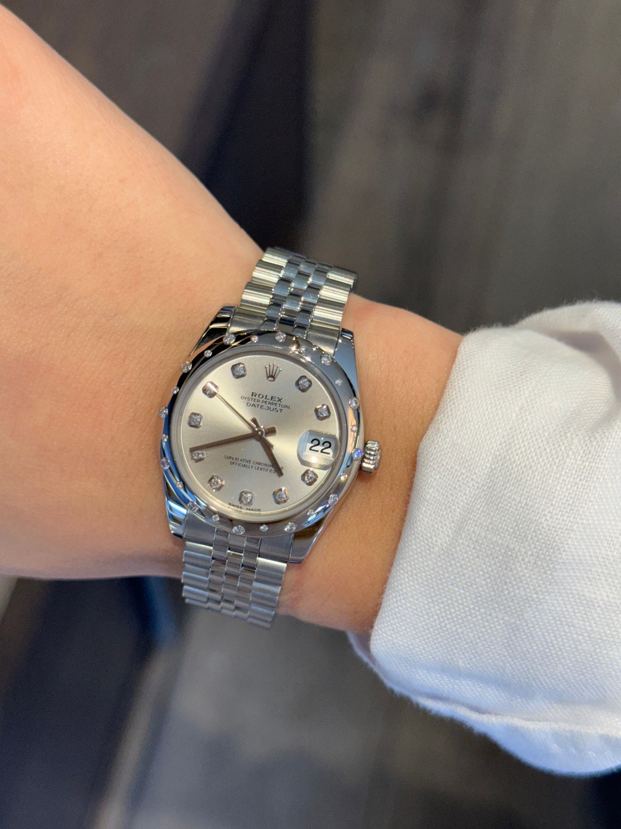Rolex Datejust 31 Silver Diamond Dial on Jubilee 178344 Complete 2020