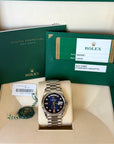Rolex Day-Date 36 Blue Ombre´ Diamond Dial on President 128239 Complete 2020