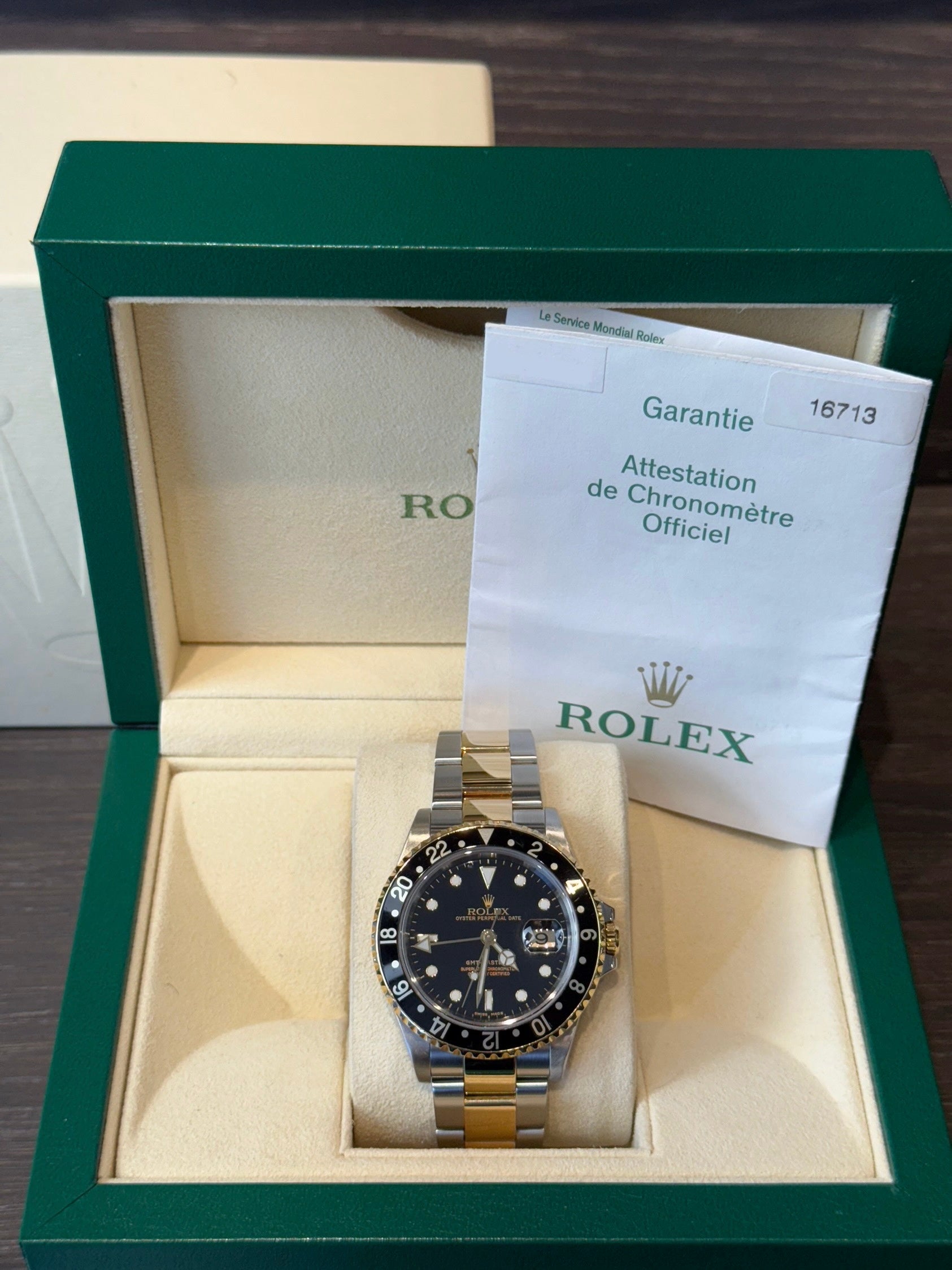 Rolex GMT-Master II Black Dial on Oyster 16713 Complete 2003