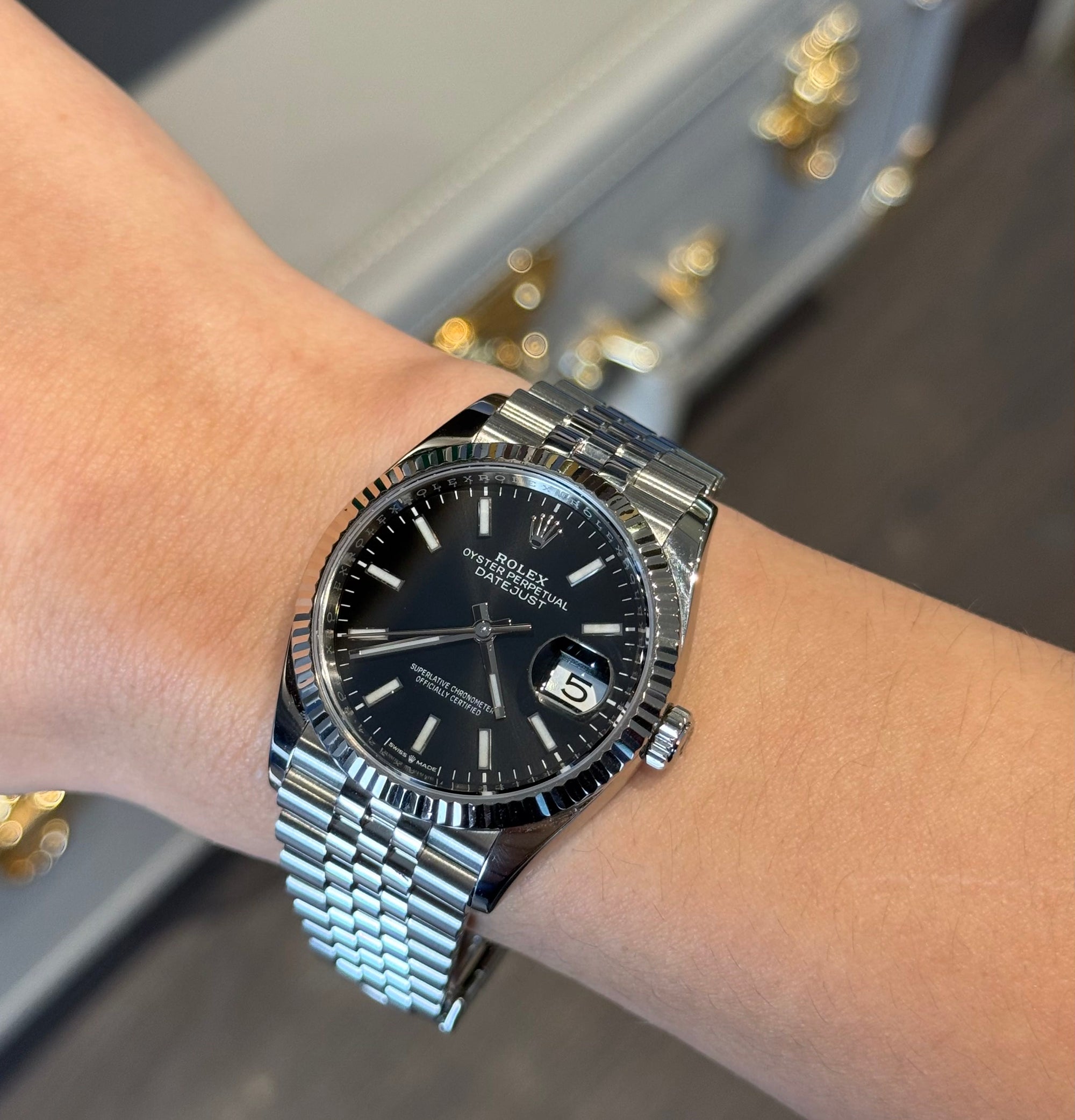 Rolex Datejust Black Index Dial on Jubilee 126234 Open Date