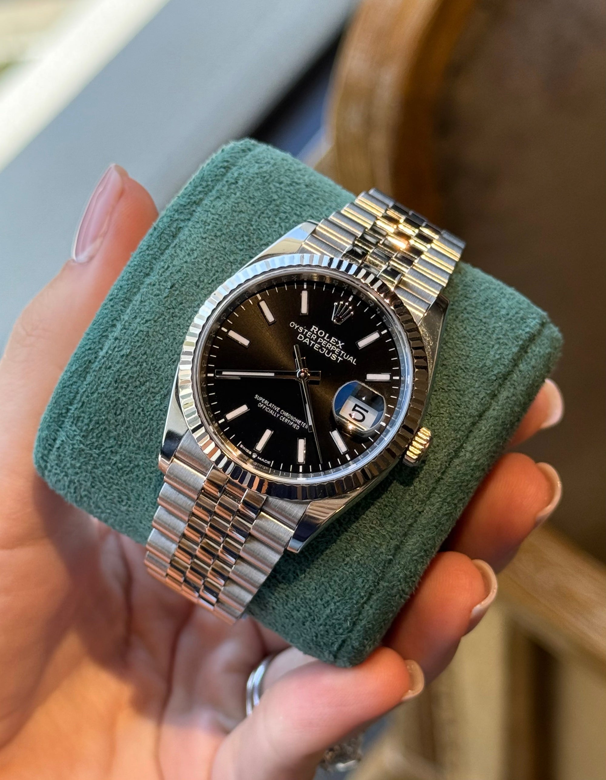 Rolex Datejust Black Index Dial on Jubilee 126234 Open Date