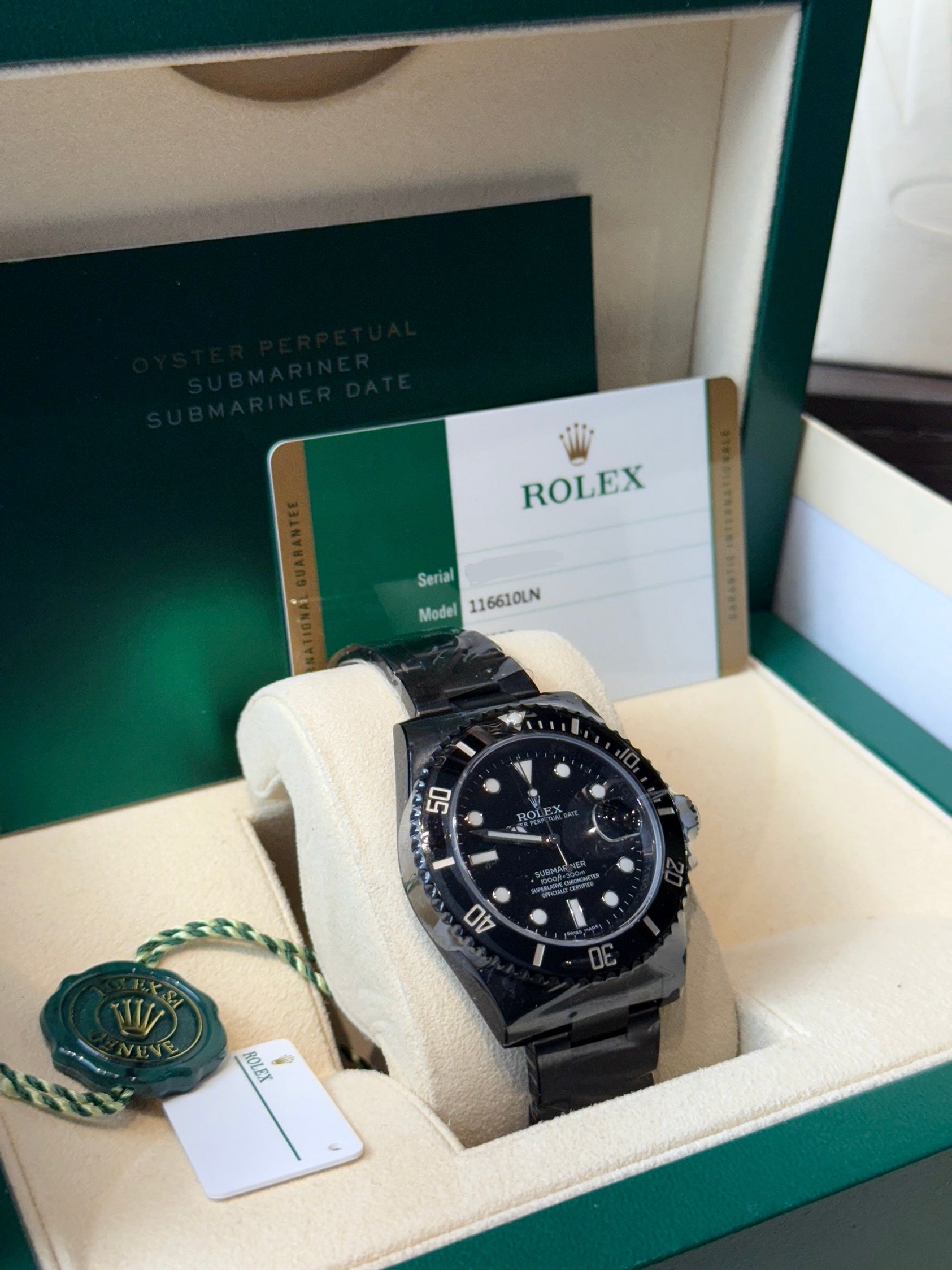 Rolex Submariner PVD Black Dial on Oyster 116610LN Complete 2017
