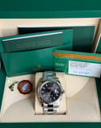 Rolex Datejust 41 Dark Rhodium Index Dial on Oyster 126334 Complete 2018