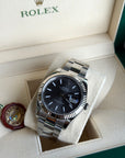 Rolex Datejust 41 Dark Rhodium Index Dial on Oyster 126334 Complete 2018