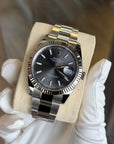 Rolex Datejust 41 Dark Rhodium Index Dial on Oyster 126334 Complete 2018