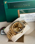 Rolex Day-Date 36 Champagne Diamond Dial on President 118238 Complete 2008