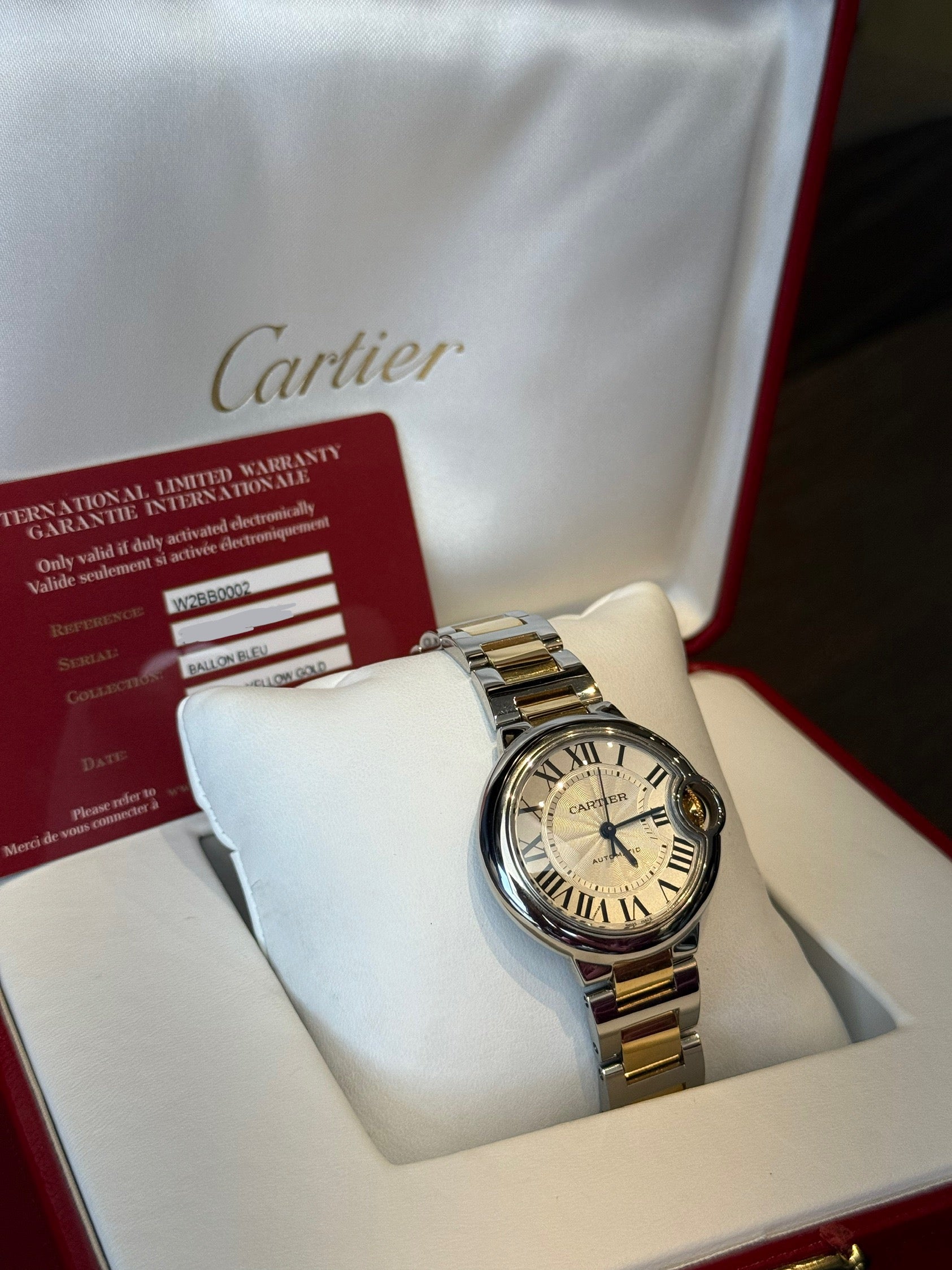 Cartier Ballon Bleu White Dial on Bracelet W2BB0002 Complete 2020