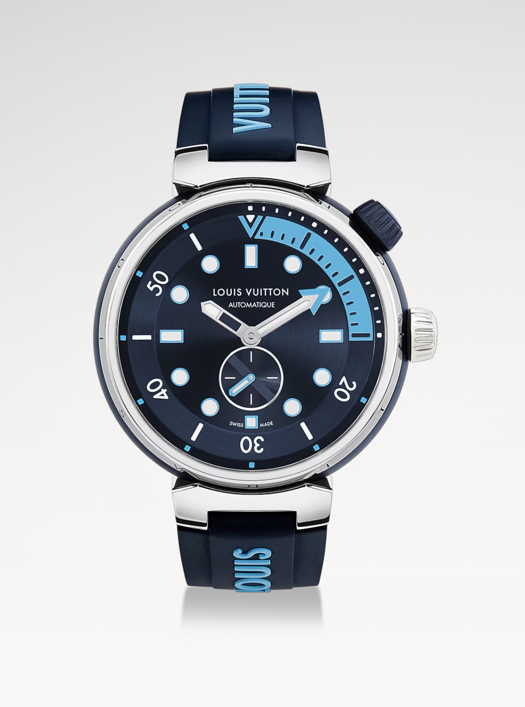 Louis Vuitton Tambour Street Diver Skyline Blue Dial on Strap QA121 Z Complete 2022