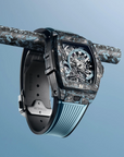 Hublot Shaped Spirit of Big Bang Tourbillon Carbon Sky Blue Dial on Rubber 645.QL.5117.RX Complete 2025