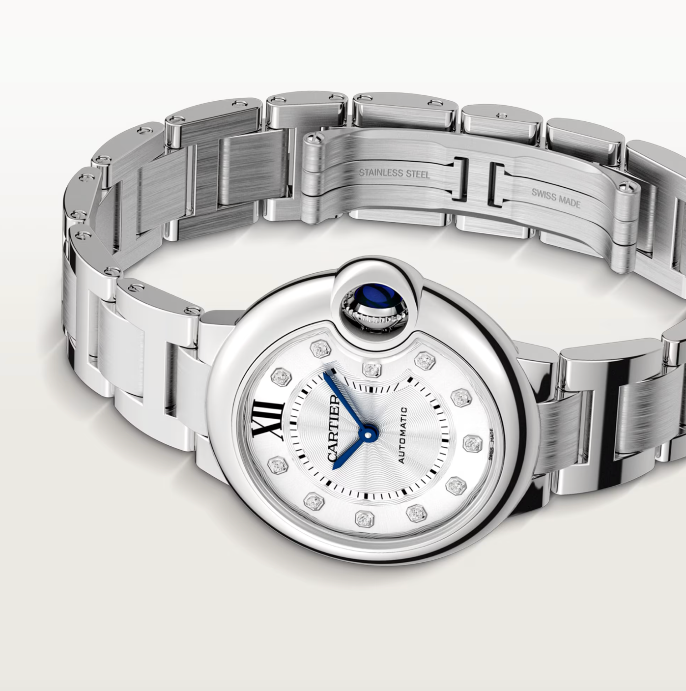 Cartier Ballon Bleu 33mm Silver Dial on Stainless Steel W4BB0021 Complete 2023