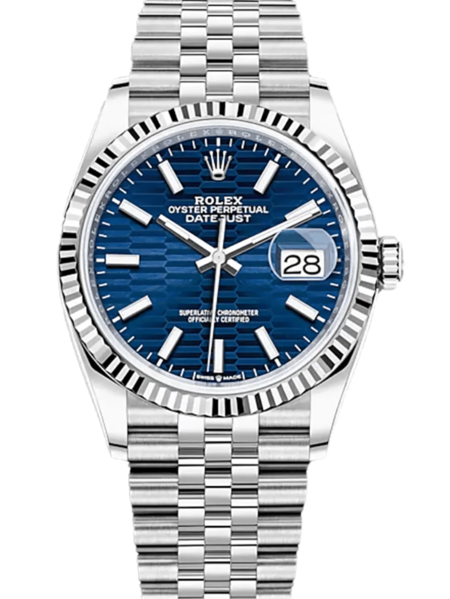 Rolex Datejust Bright Blue Fluted Motif Dial on Jubilee 126234 Complete 2022