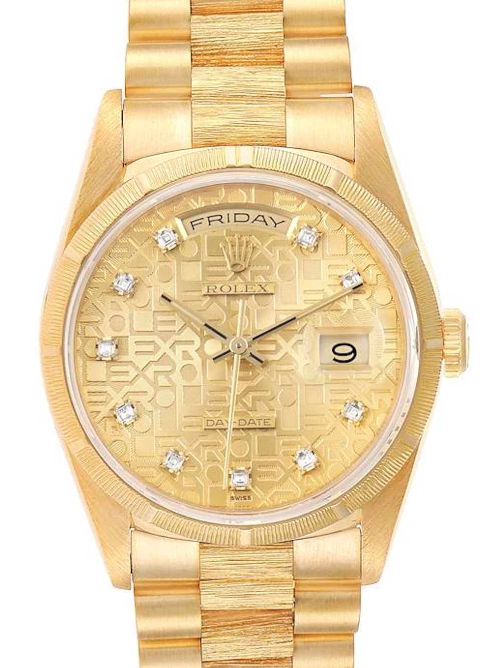 Rolex Day-Date 36 Champagne Jubilee Diamond Dial on President 118238 Complete 2005