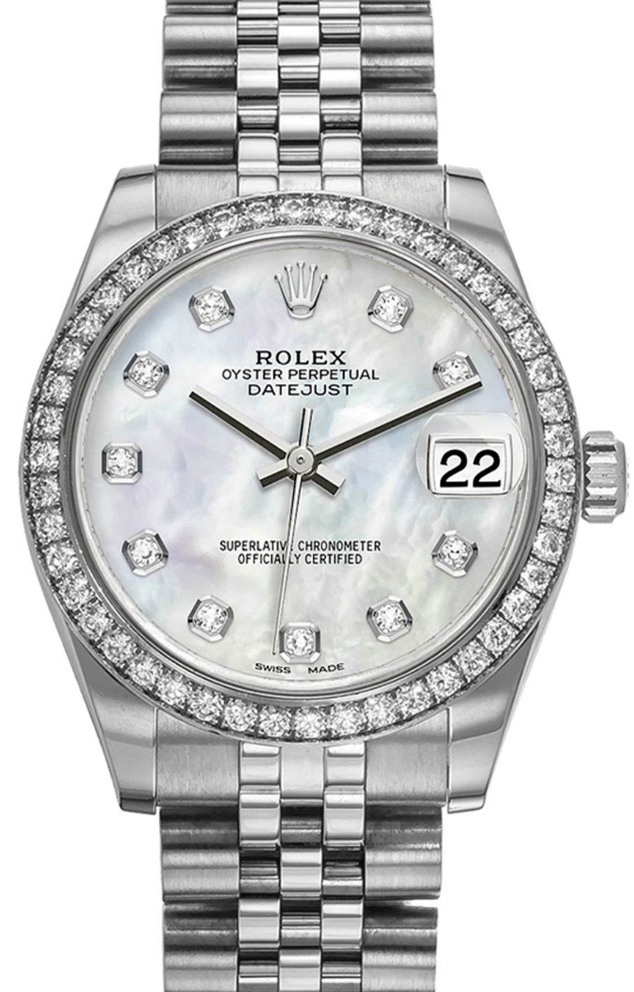 Rolex Datejust 31 Mother of Pearl Diamond Dial on Jubilee 178384 Complete 2019