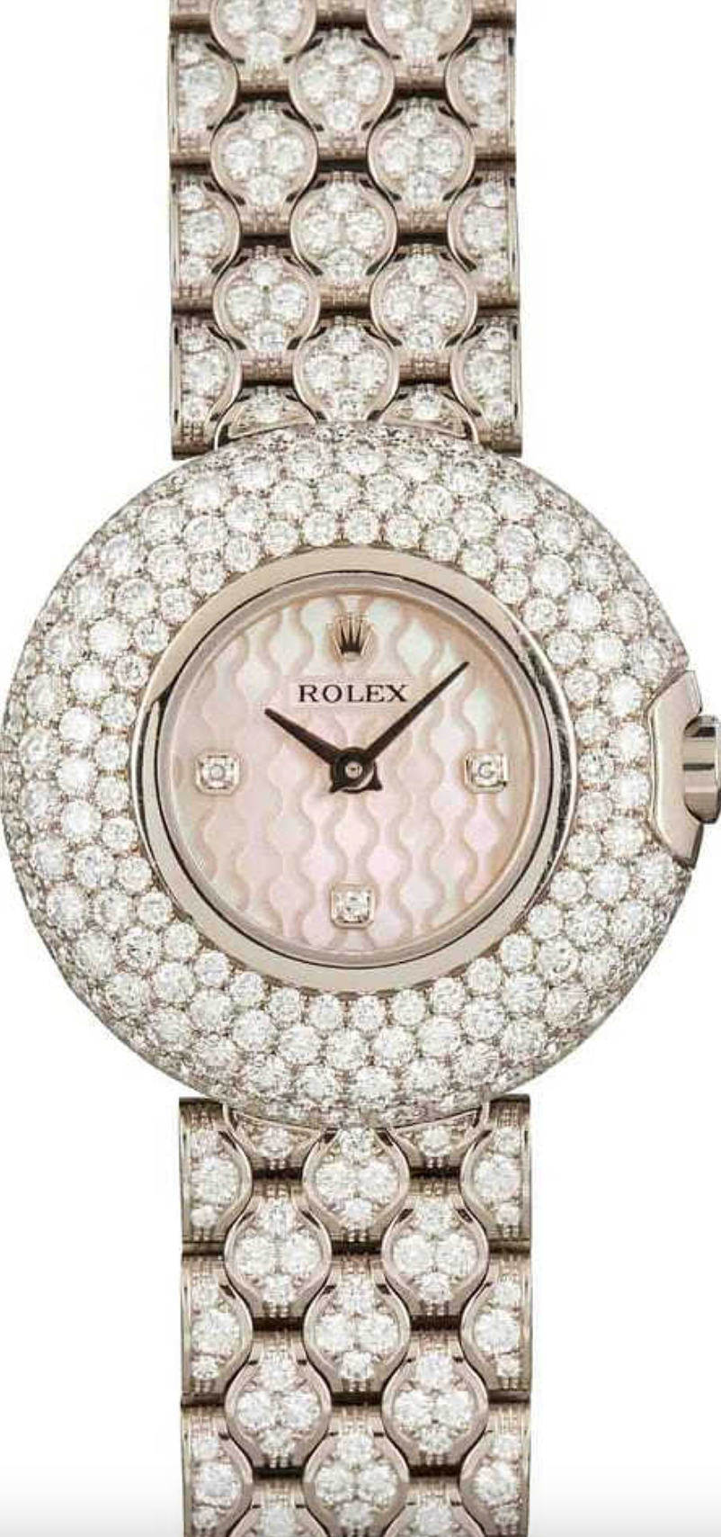 Rolex Cellini Orchid Mother of Pearl Dial on White Gold set with Diamonds 6221/9