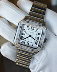 Cartier Santos de Cartier Medium Sunray Dial on Bracelet W4SA0005 Card